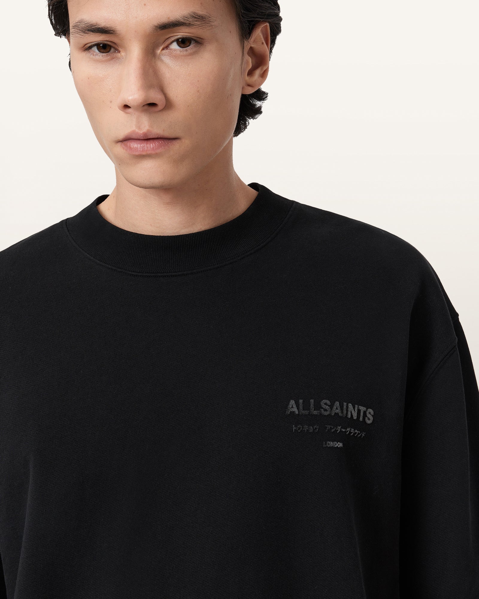 Jet Black Color Xander Crew from AllSaints