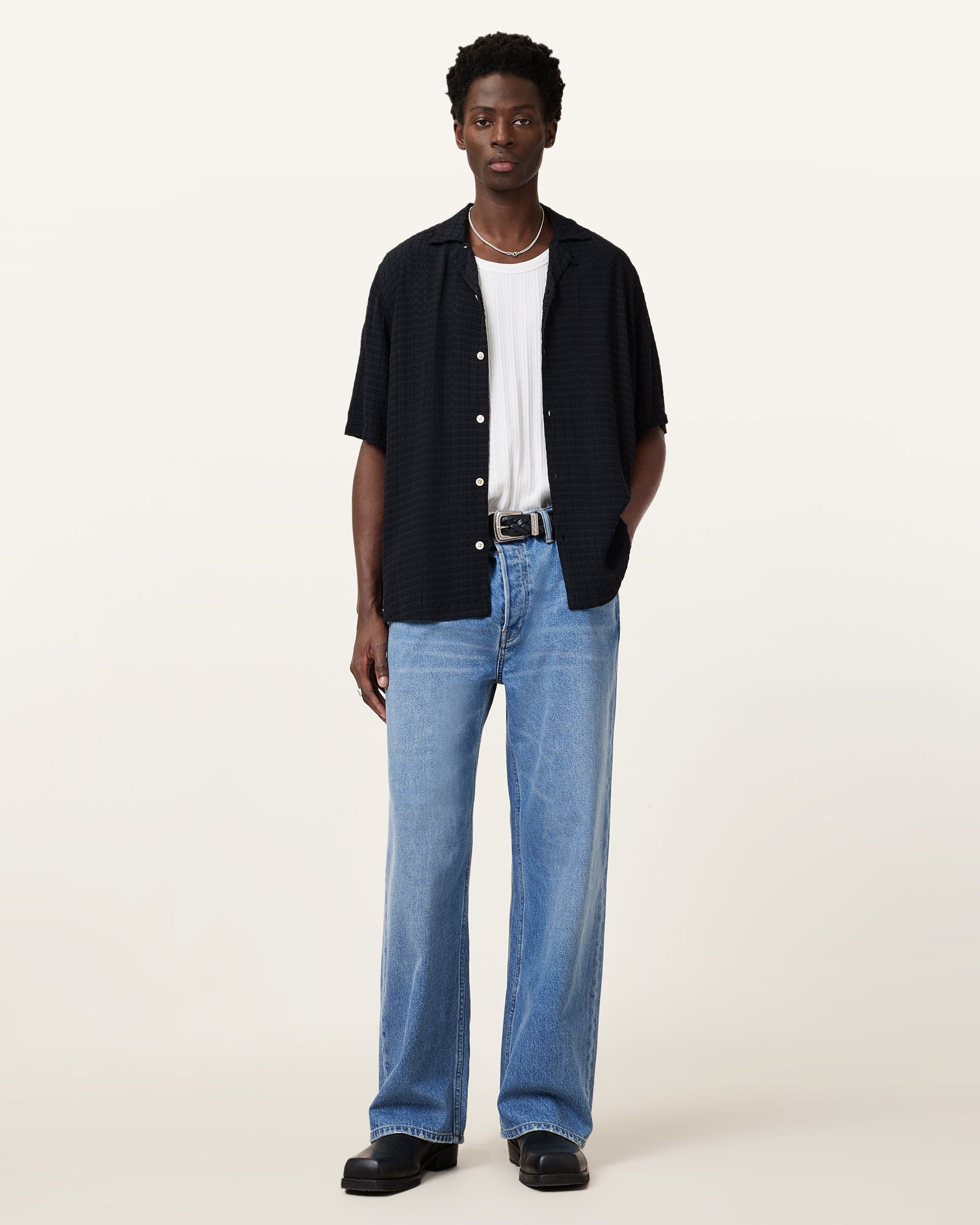 Chalk White Color Denver Vest from AllSaints
