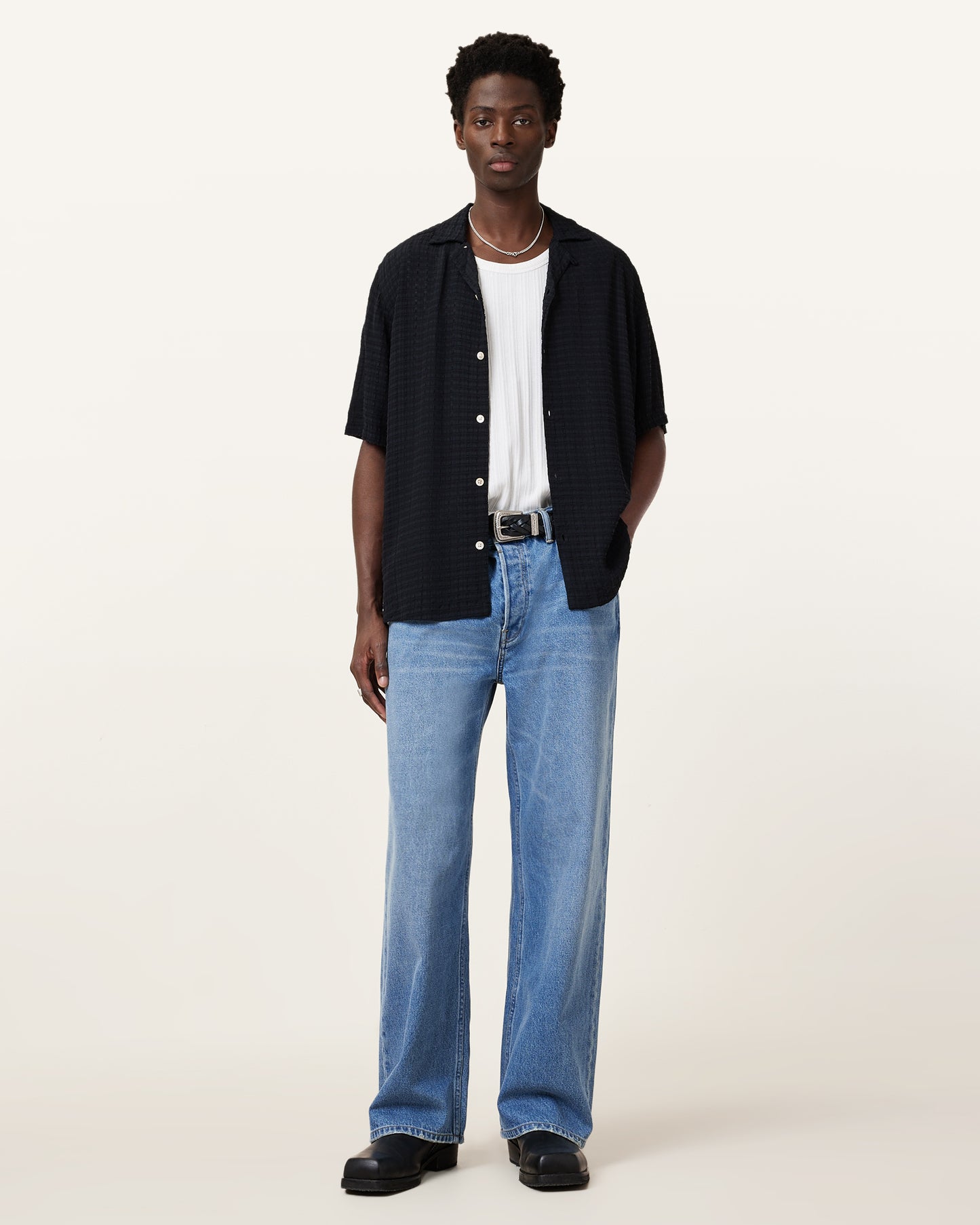 Chalk White Color Denver Vest from AllSaints