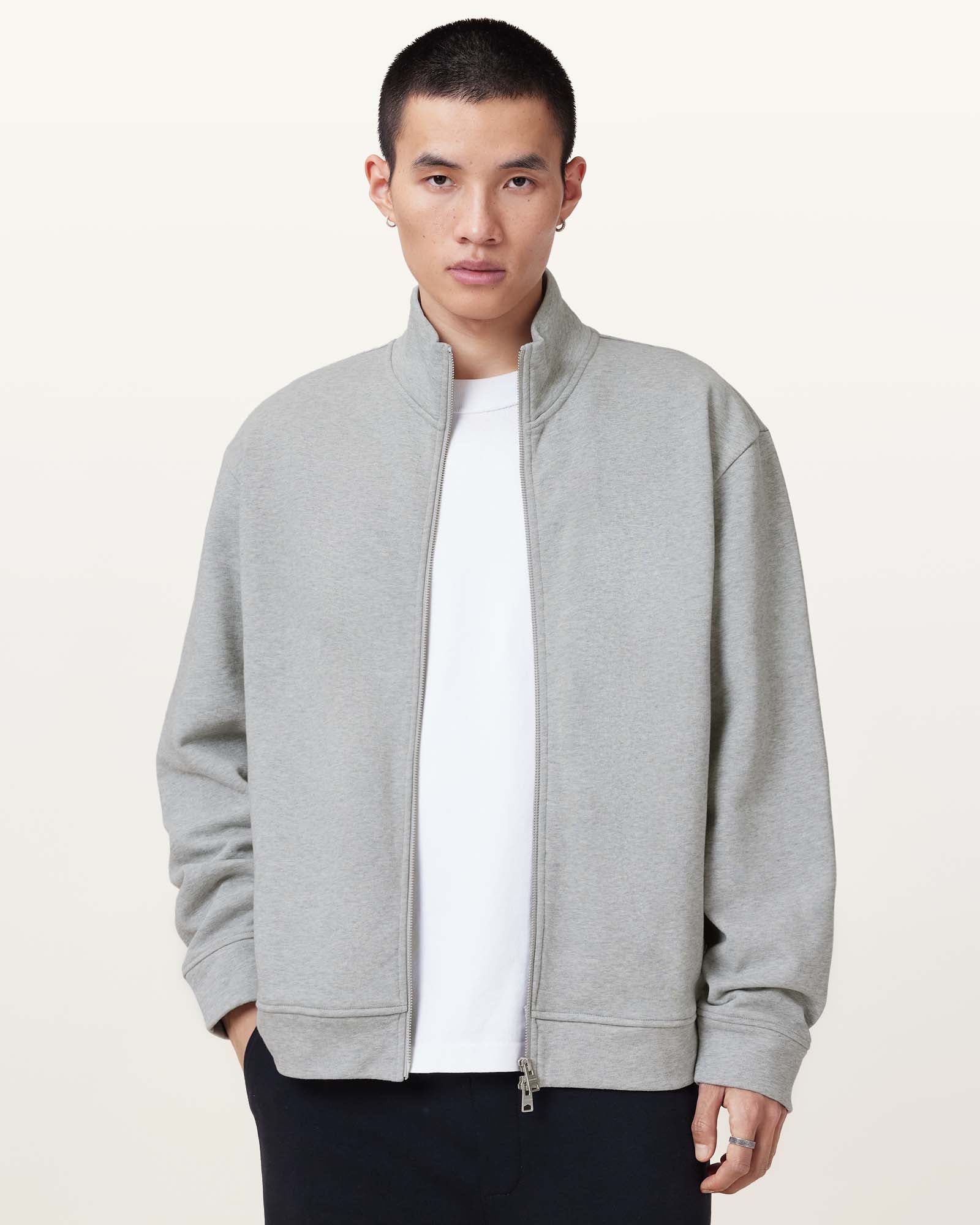 Grey Marl Color Carson Track Jacket from AllSaints