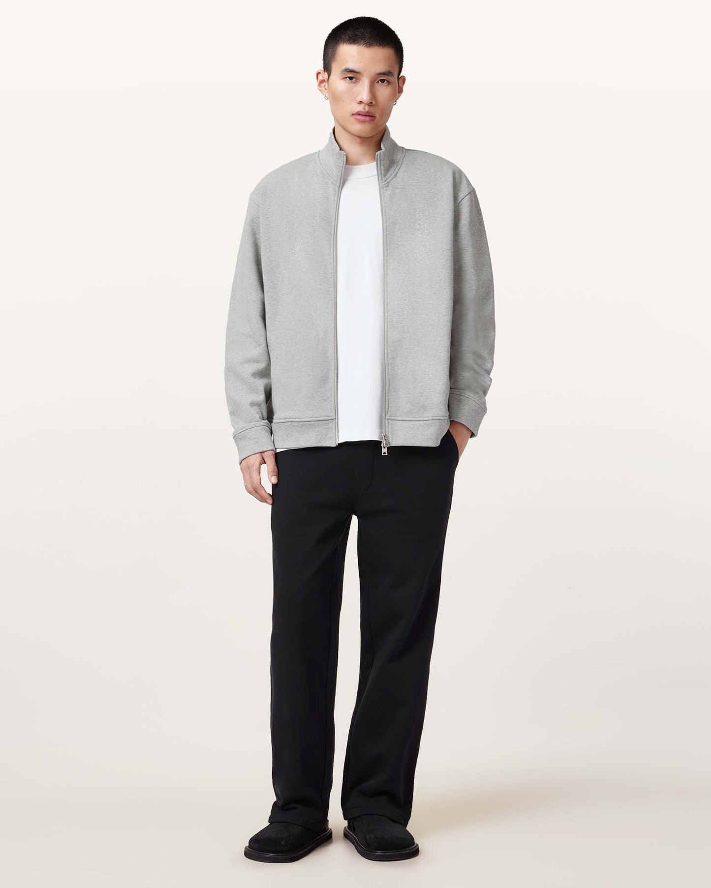 Grey Marl Color Carson Track Jacket from AllSaints