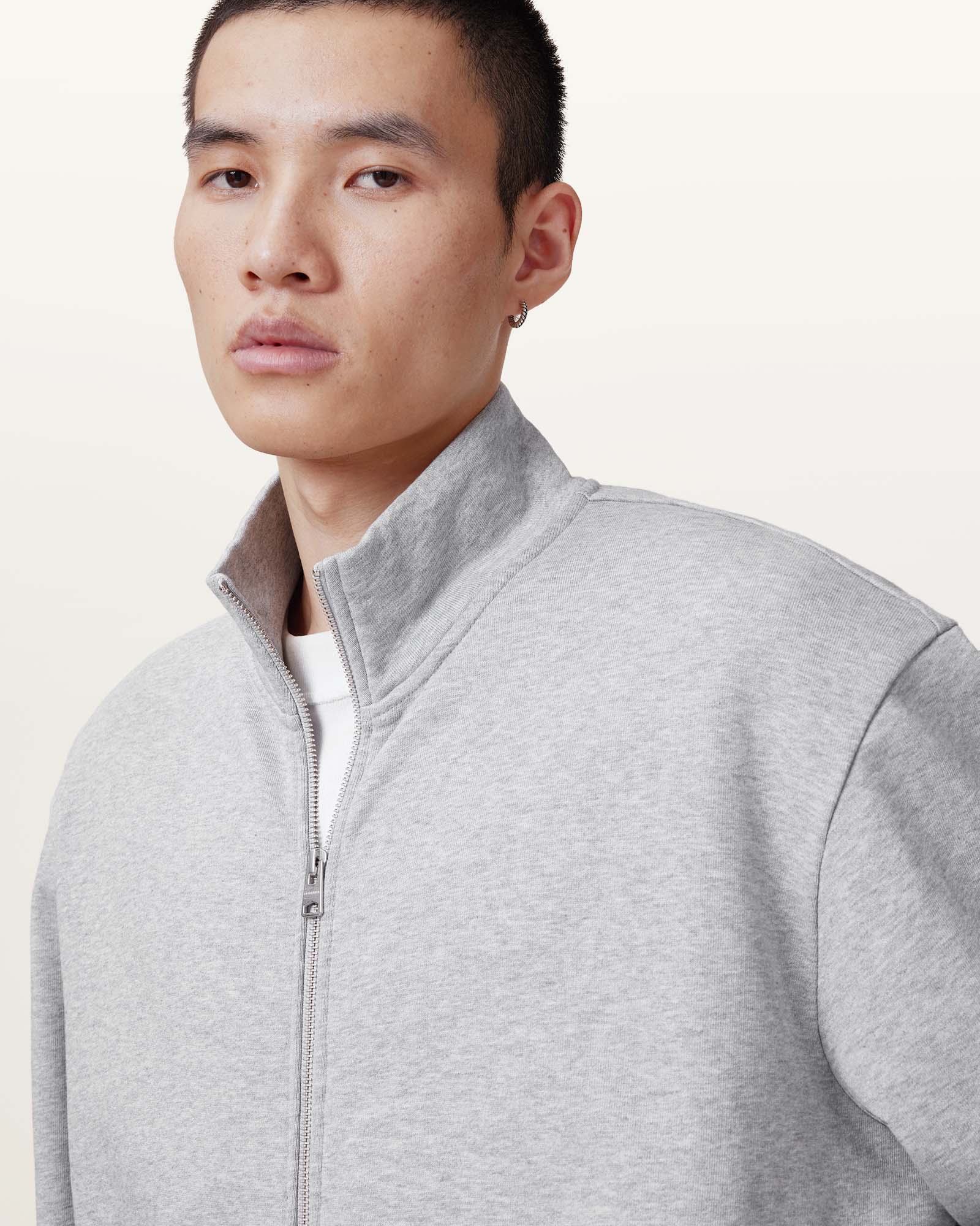 Grey Marl Color Carson Track Jacket from AllSaints