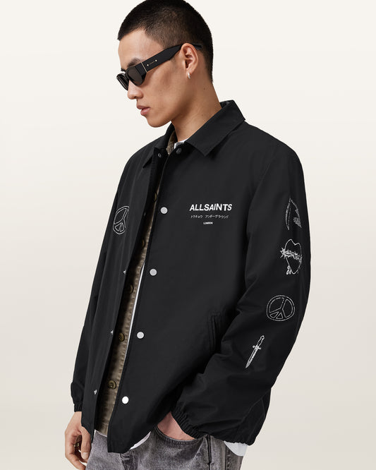 Black Color Orbital Coach Jacket from AllSaints