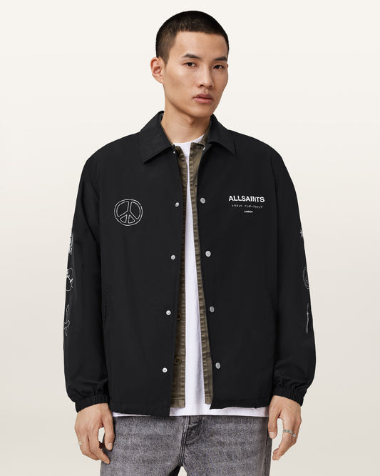 Black Color Orbital Coach Jacket from AllSaints