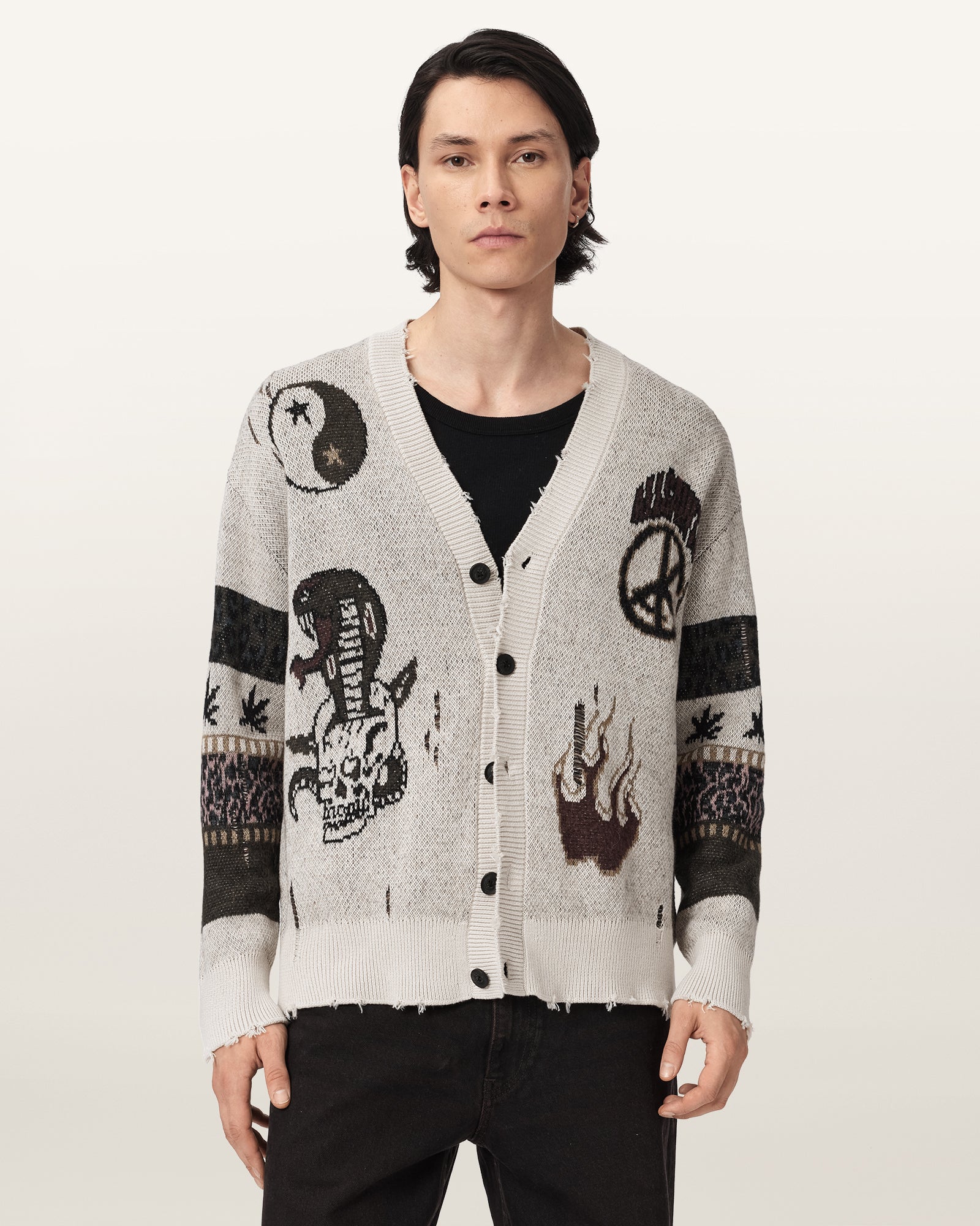 ECRU WHITE Color Bram Cardigan from AllSaints