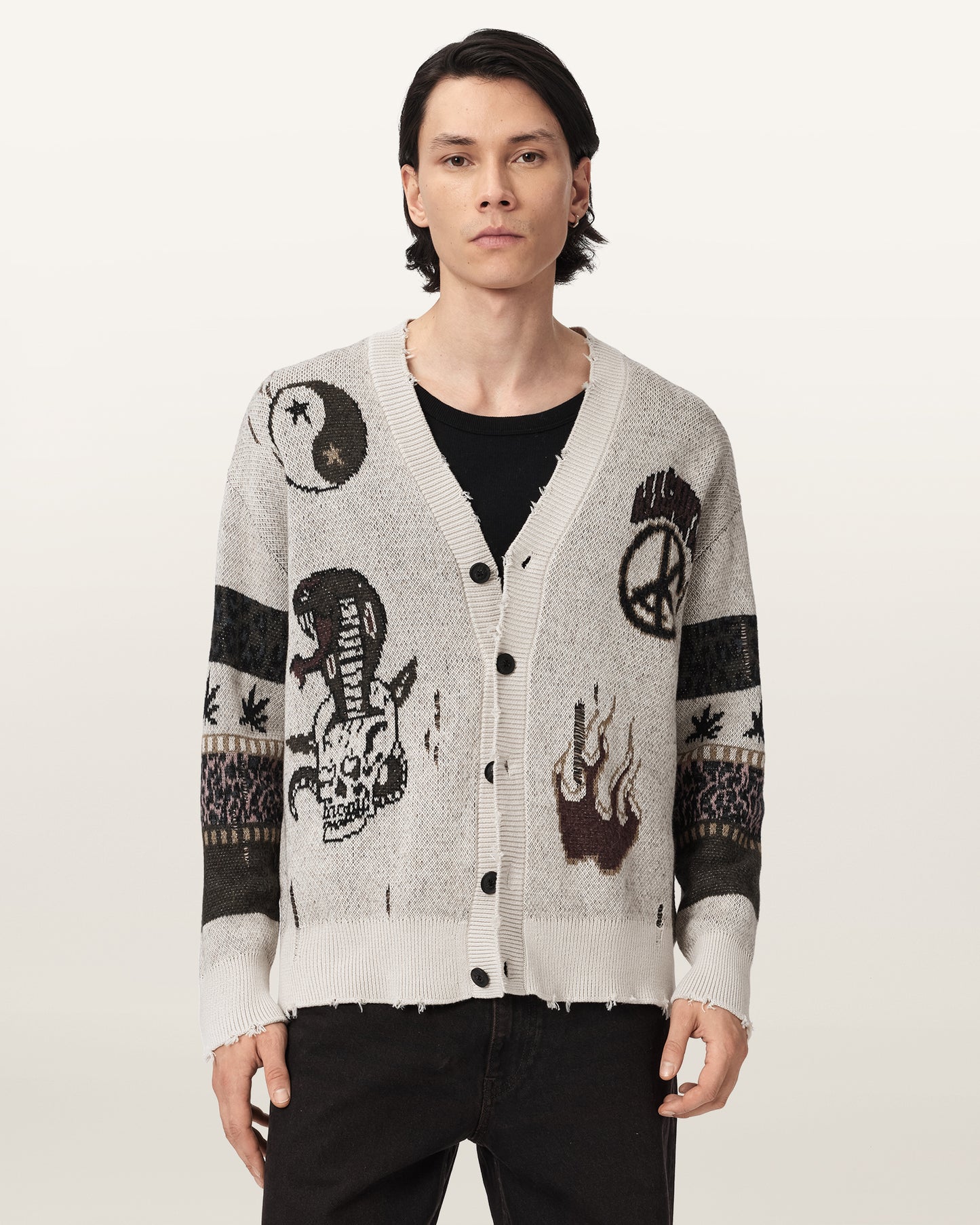 ECRU WHITE Color Bram Cardigan from AllSaints