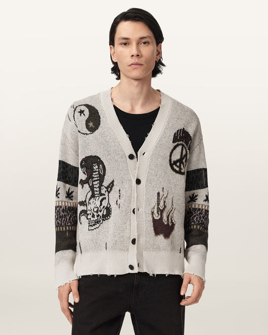 ECRU WHITE Color Bram Cardigan from AllSaints