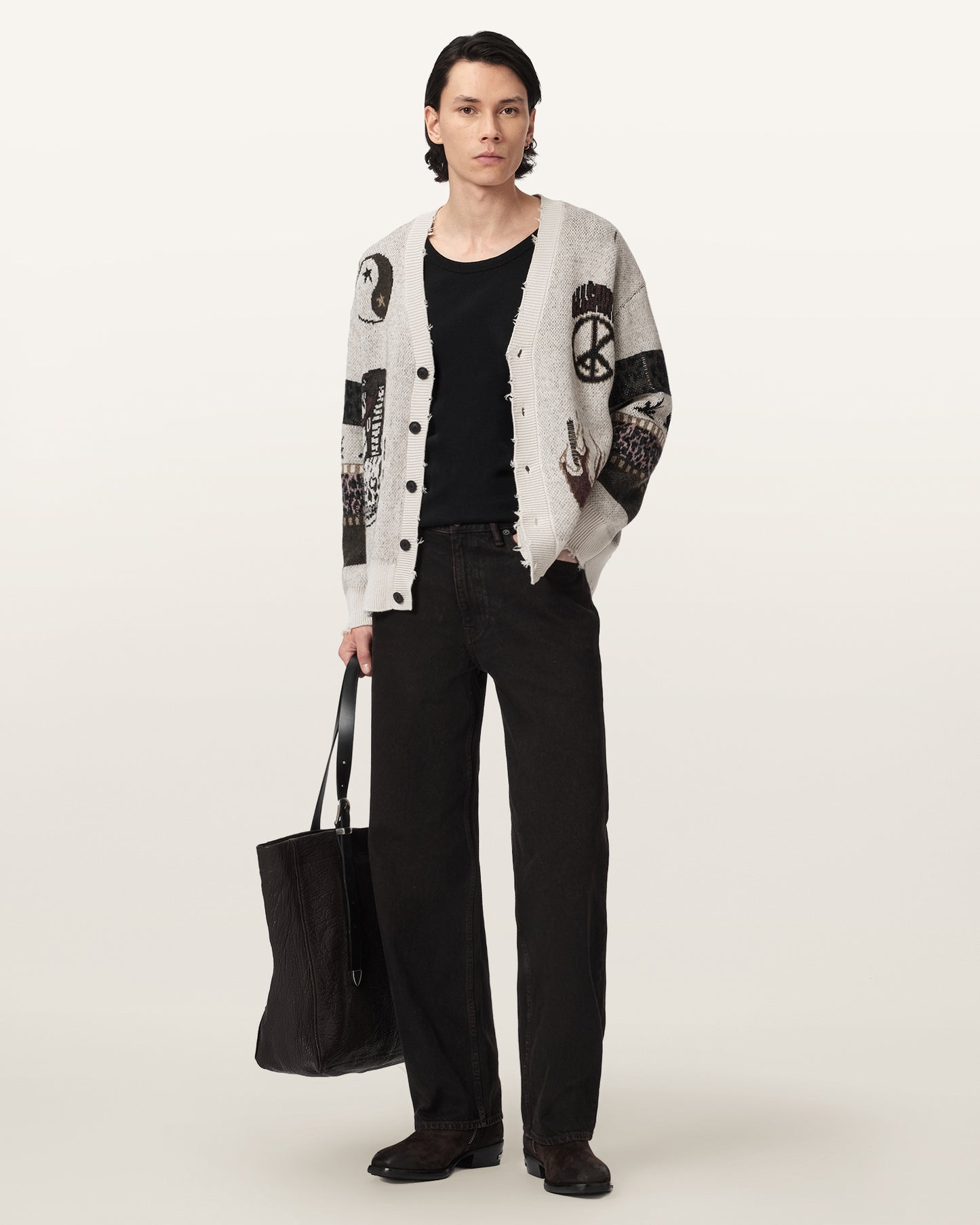 ECRU WHITE Color Bram Cardigan from AllSaints