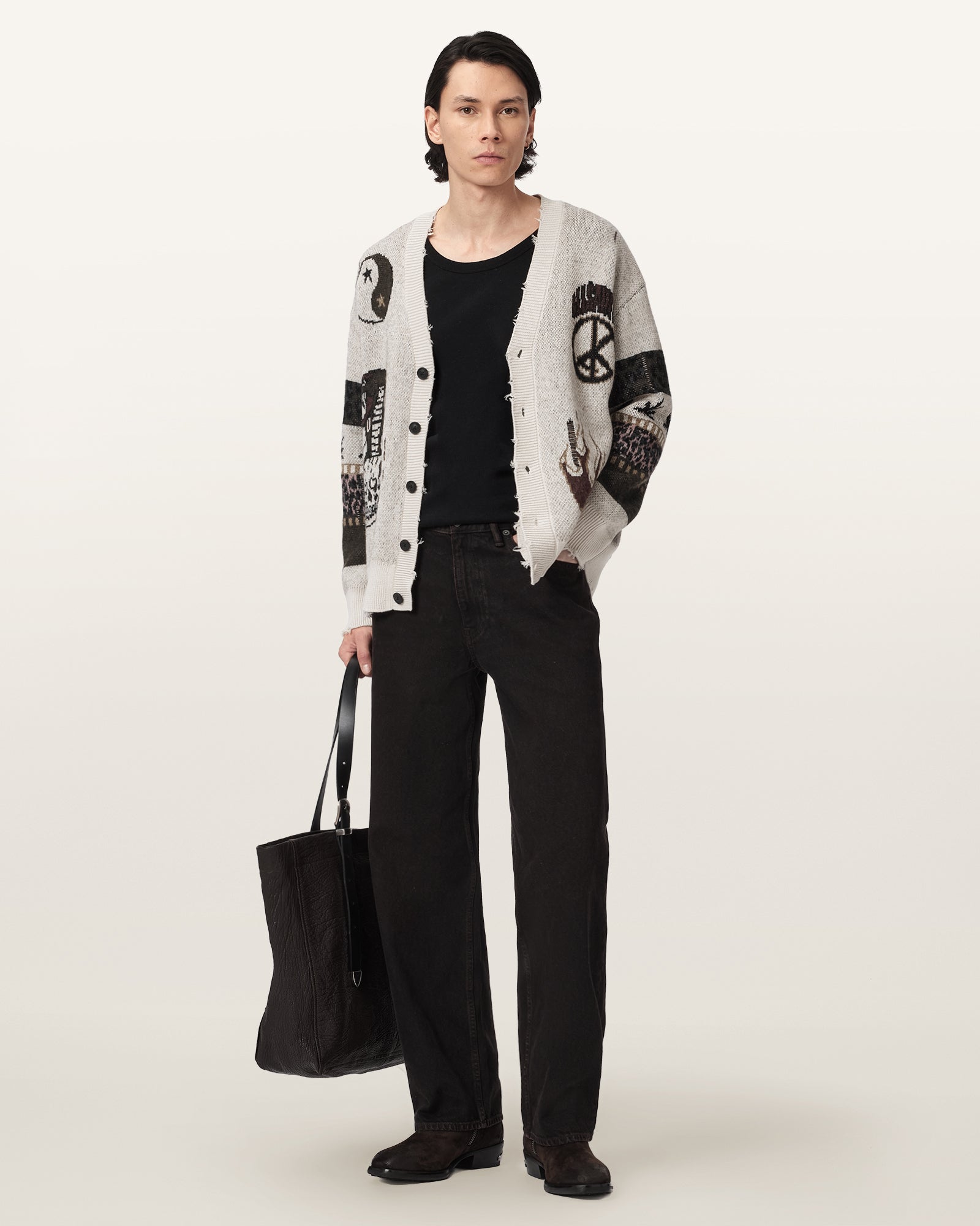 ECRU WHITE Color Bram Cardigan from AllSaints