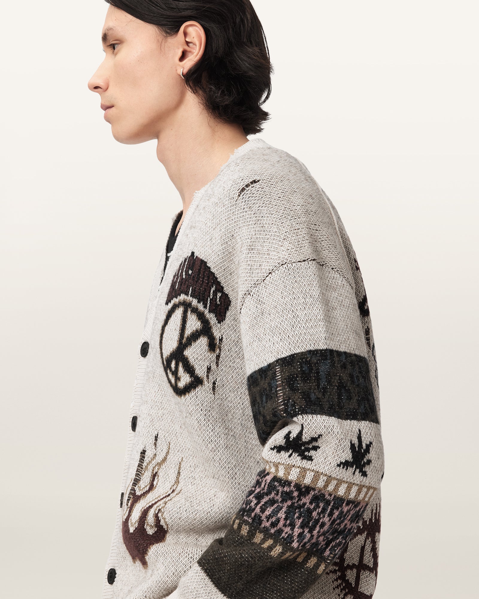 ECRU WHITE Color Bram Cardigan from AllSaints