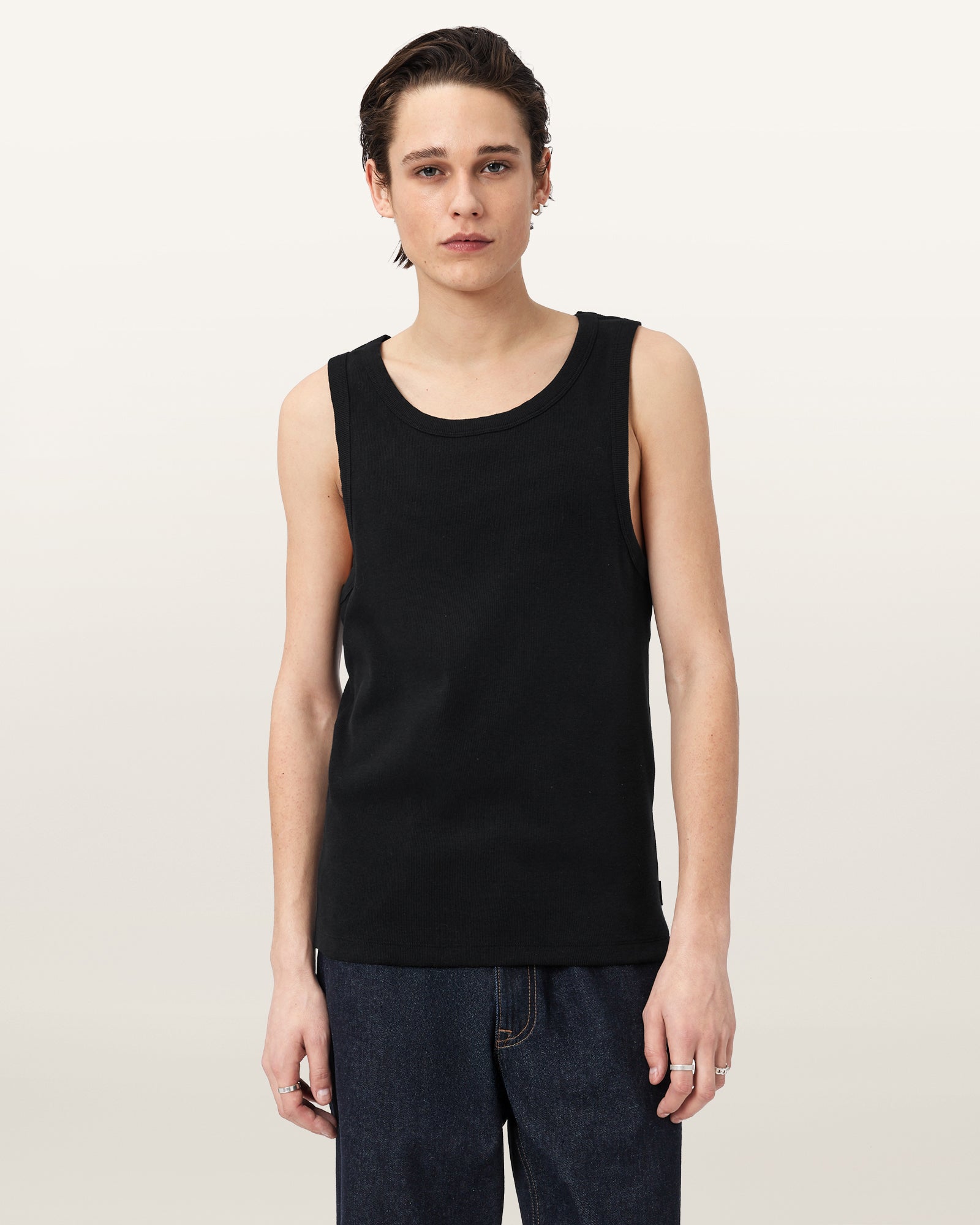 Jet Black Color Axel Vest from AllSaints