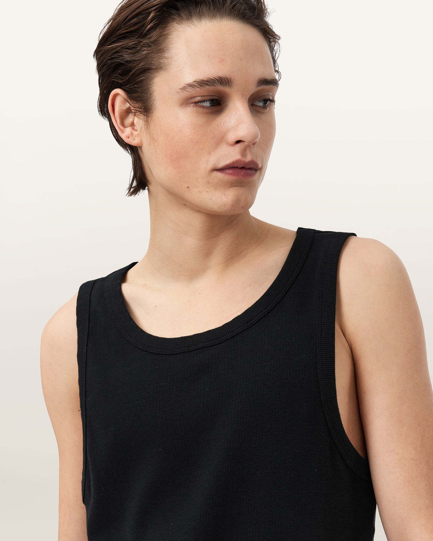 Jet Black Color Axel Vest from AllSaints