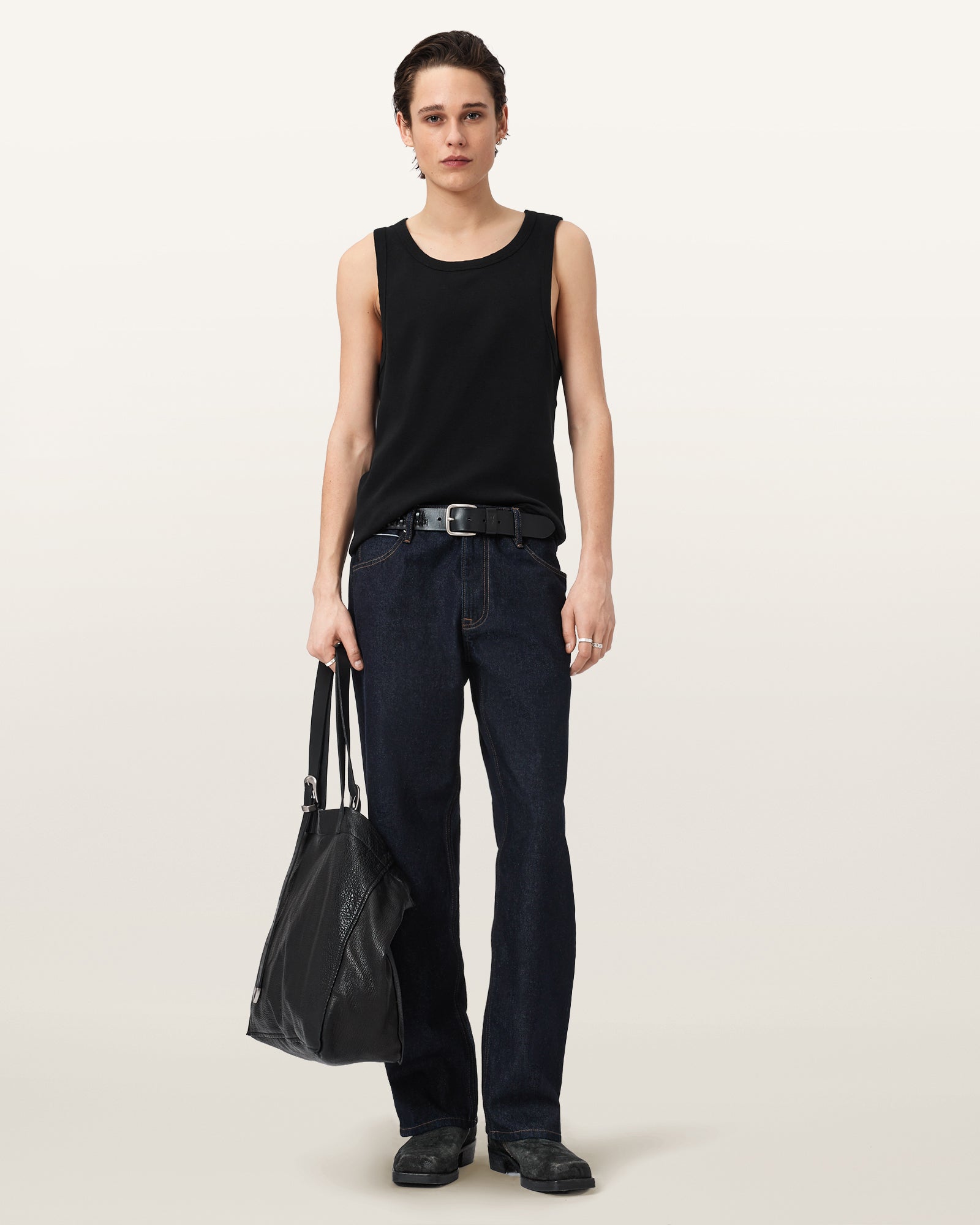 Jet Black Color Axel Vest from AllSaints