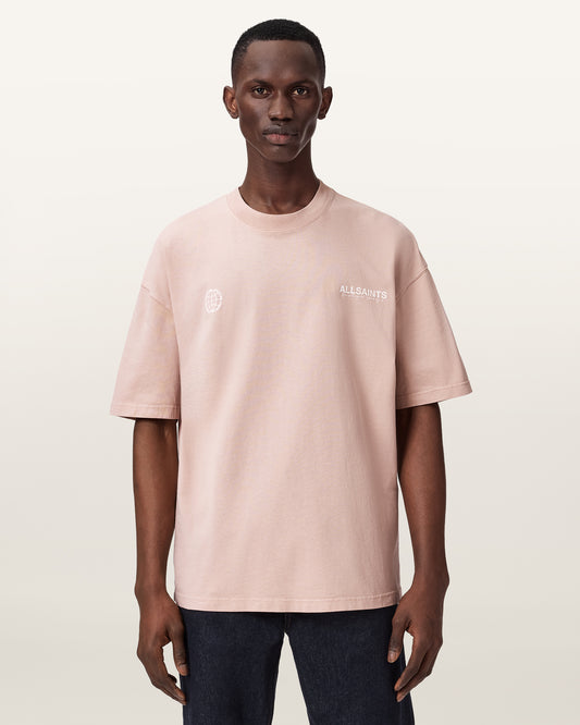 SUNBAKED PINK Color Emblem SS Crew from AllSaints