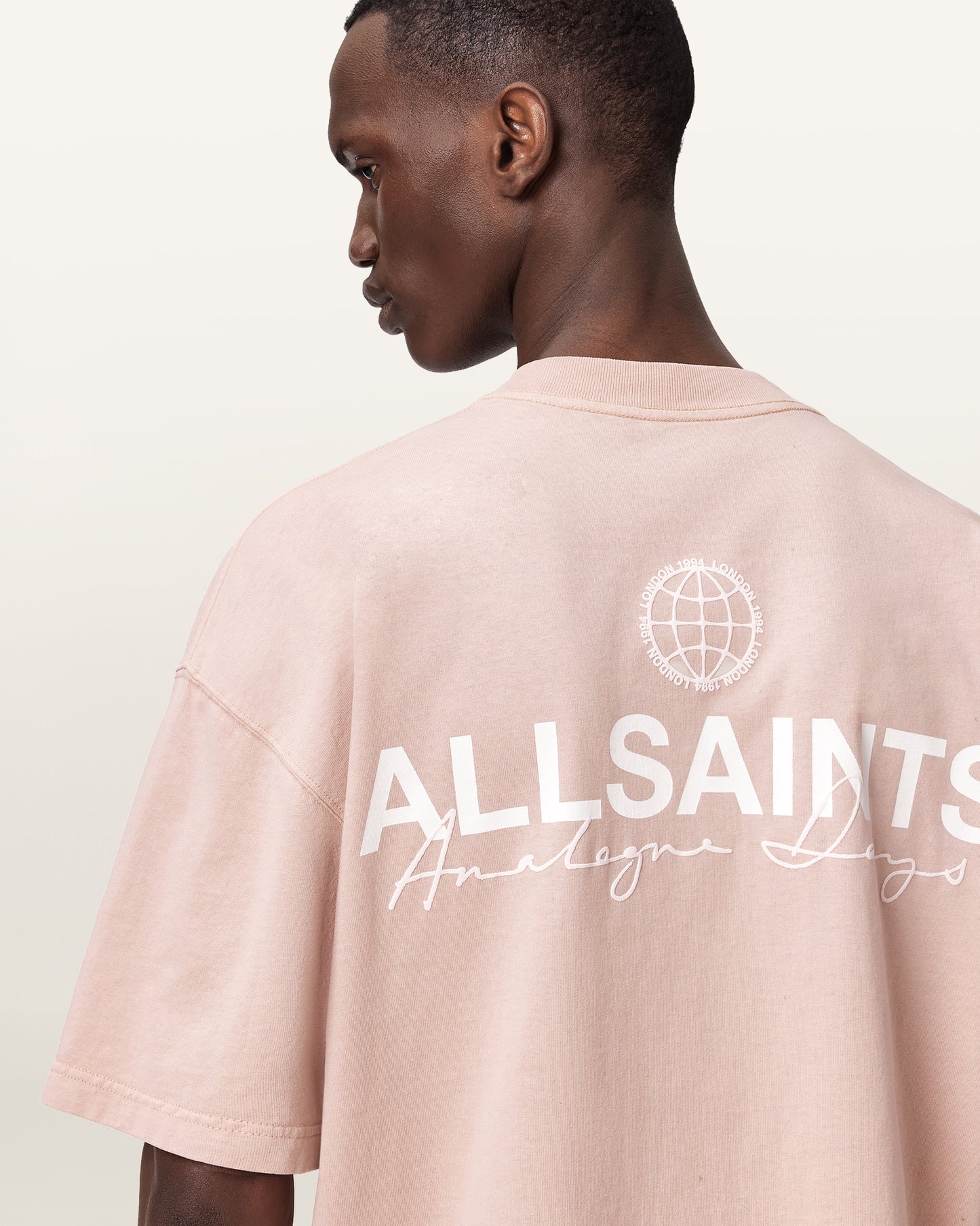 SUNBAKED PINK Color Emblem SS Crew from AllSaints