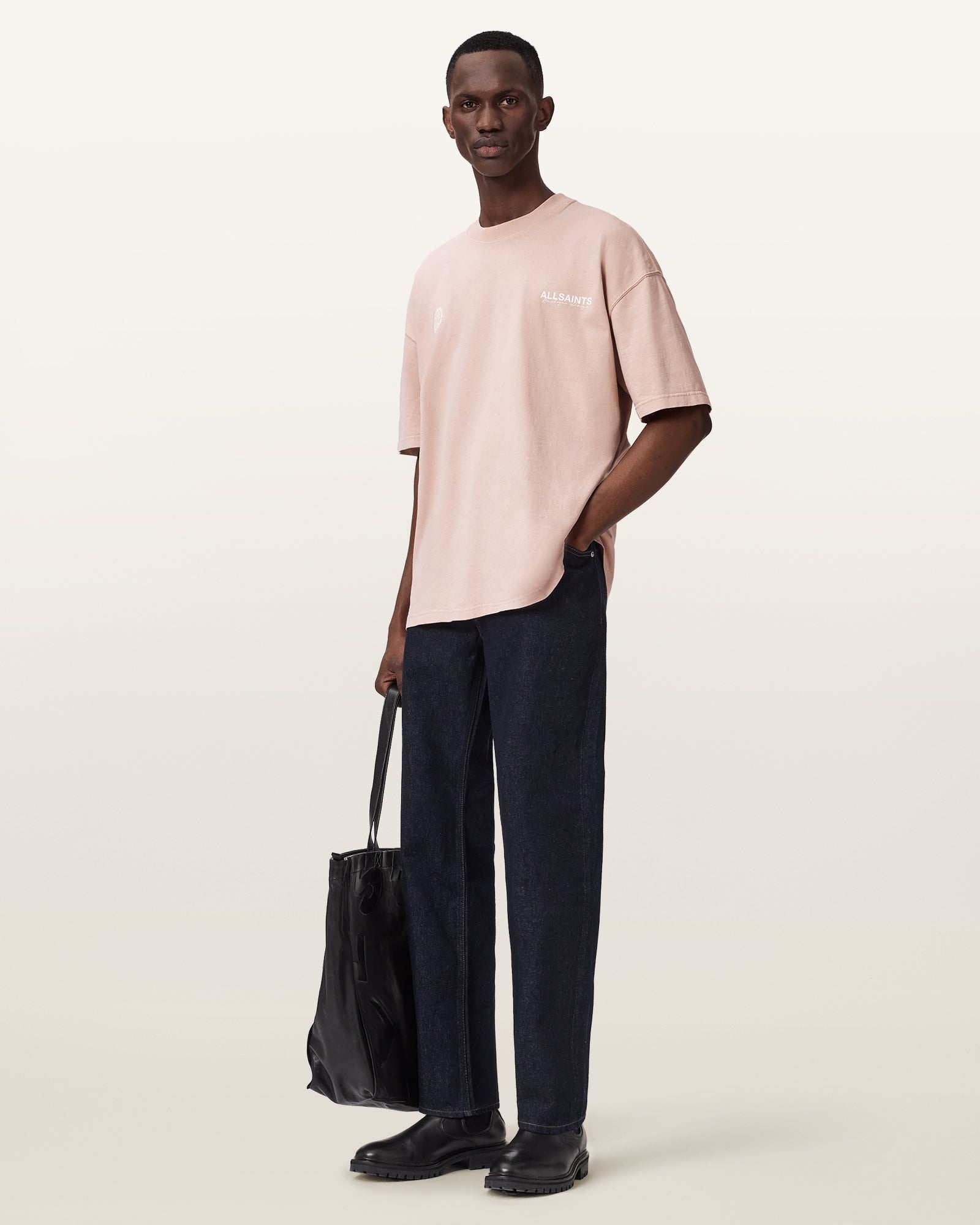 SUNBAKED PINK Color Emblem SS Crew from AllSaints