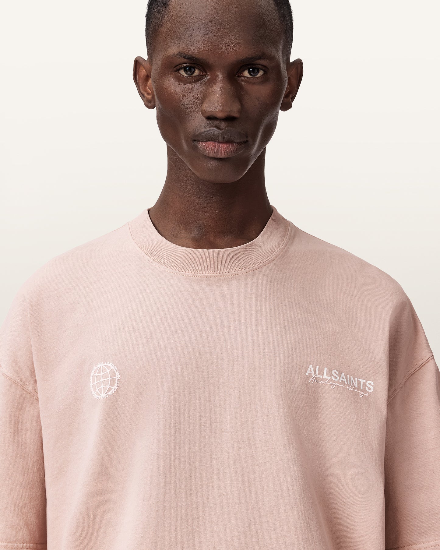SUNBAKED PINK Color Emblem SS Crew from AllSaints