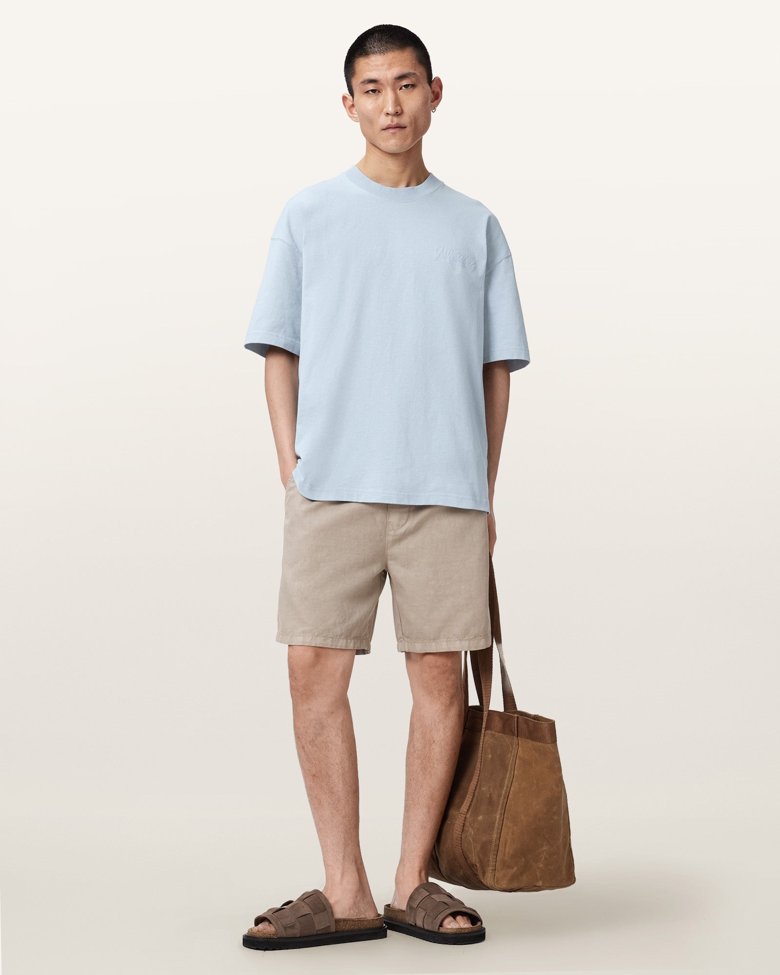 SALTON BLUE Color Odyssey SS Crew Tee from AllSaints