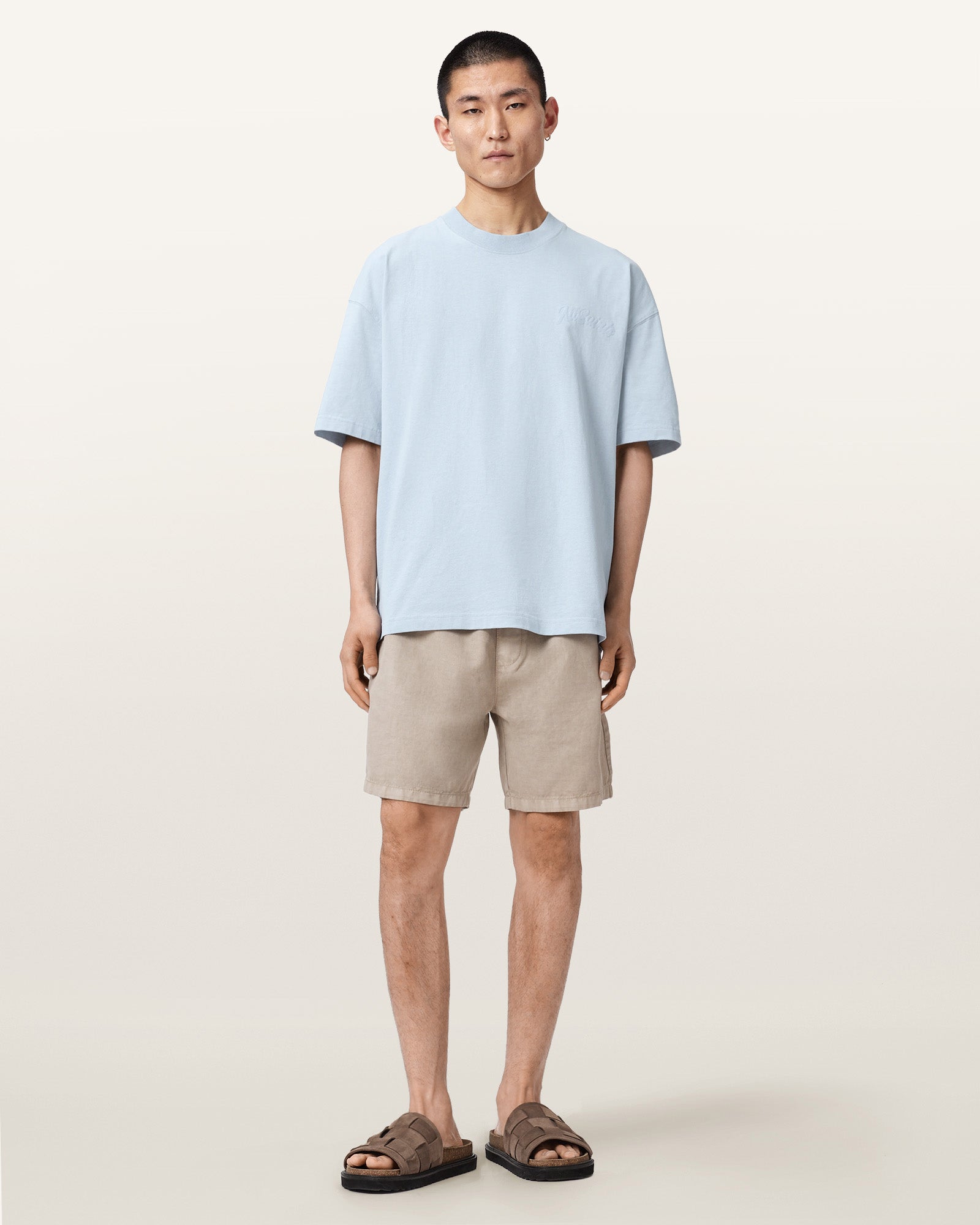 SALTON BLUE Color Odyssey SS Crew Tee from AllSaints
