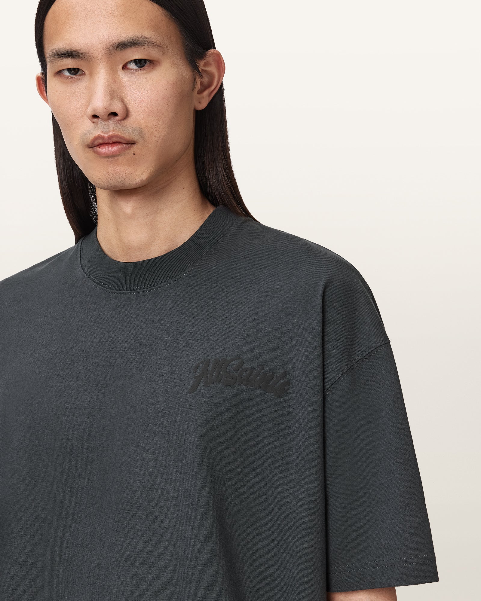 Washed Black Color Odyssey SS Crew Tee from AllSaints