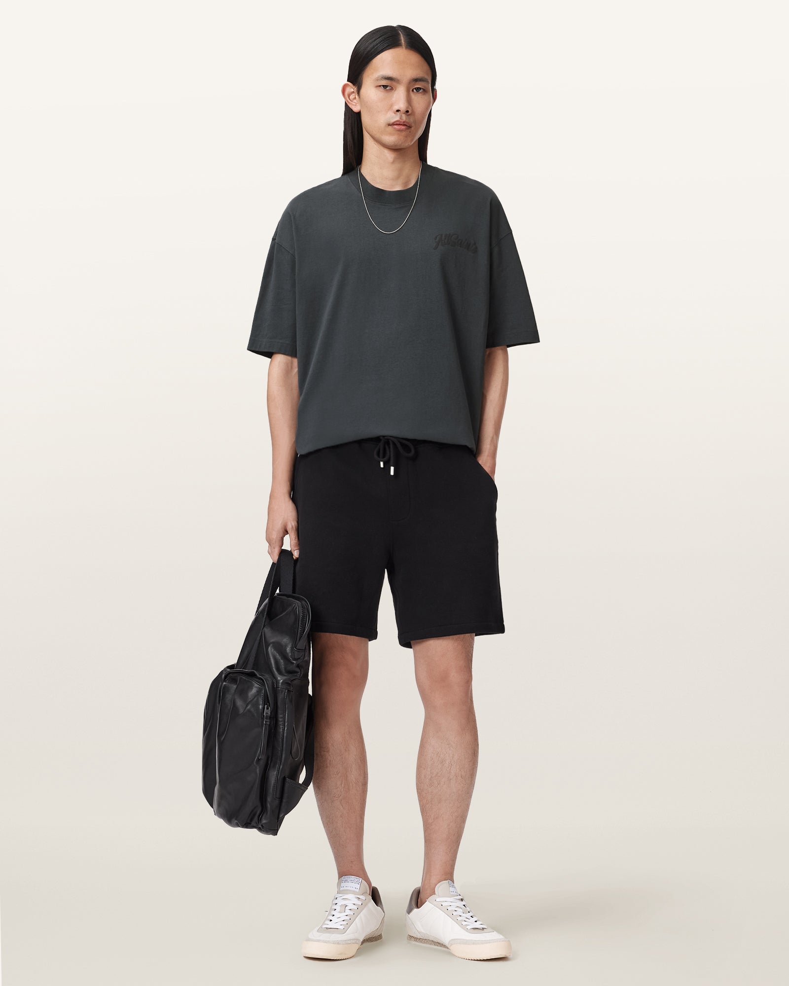 Washed Black Color Odyssey SS Crew Tee from AllSaints