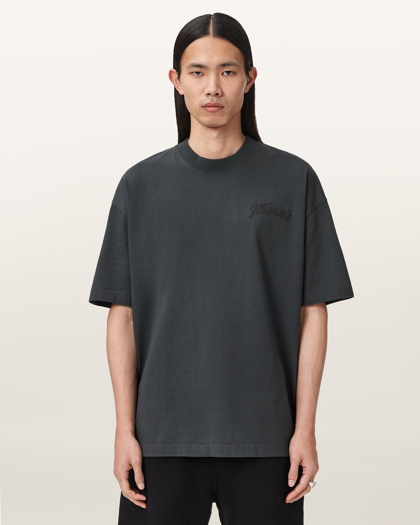 Washed Black Color Odyssey SS Crew Tee from AllSaints