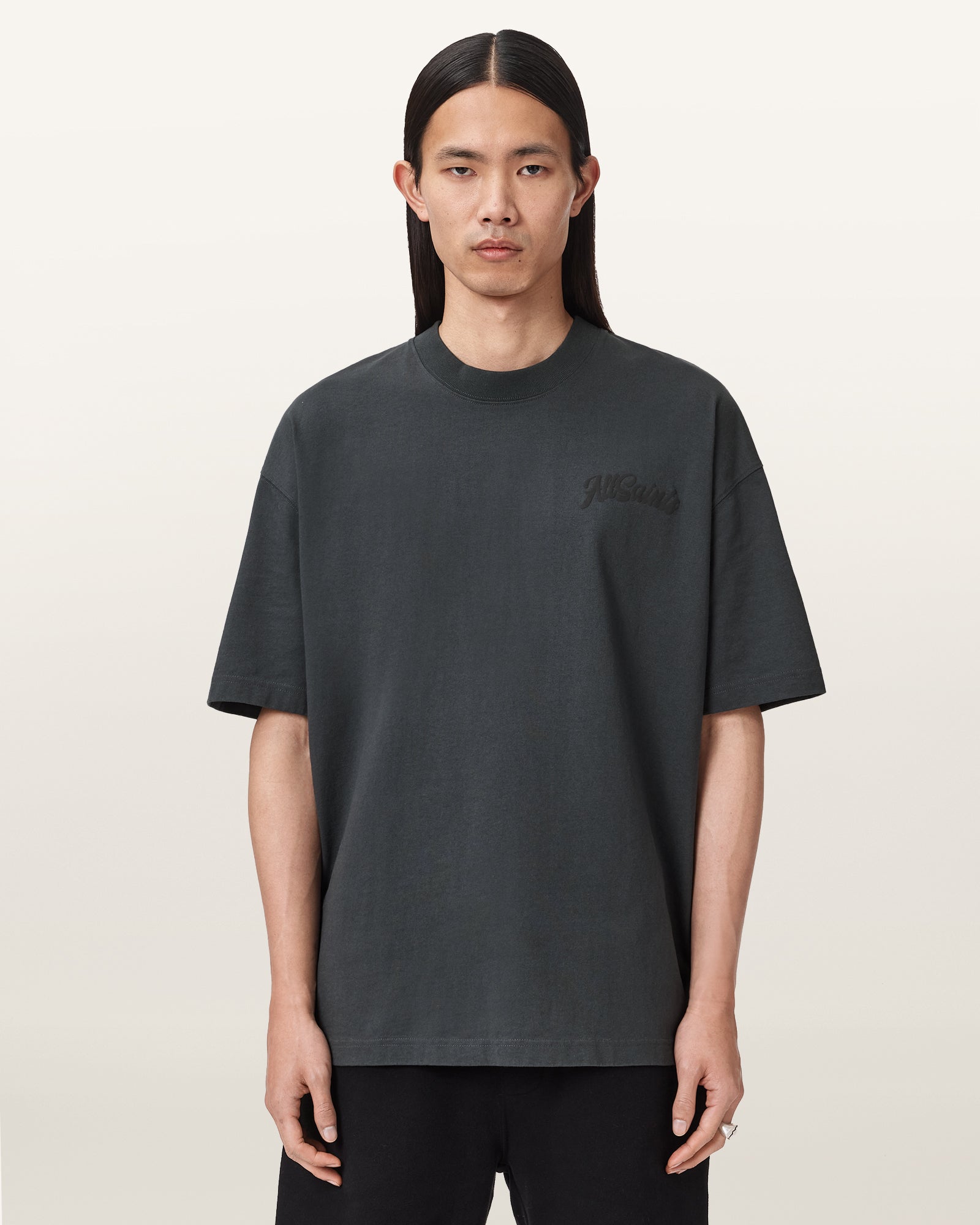Washed Black Color Odyssey SS Crew Tee from AllSaints