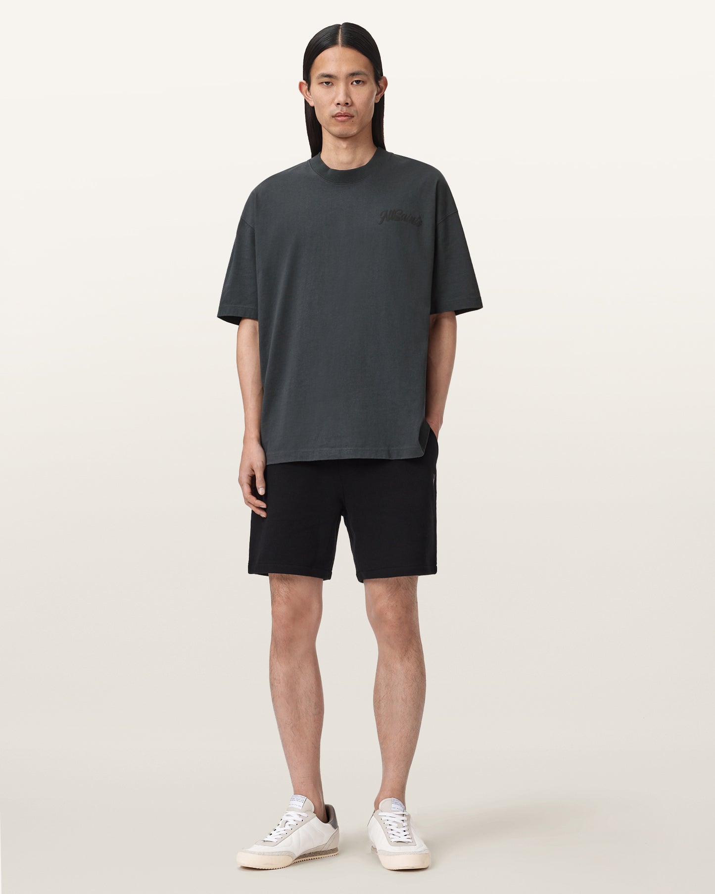 Washed Black Color Odyssey SS Crew Tee from AllSaints