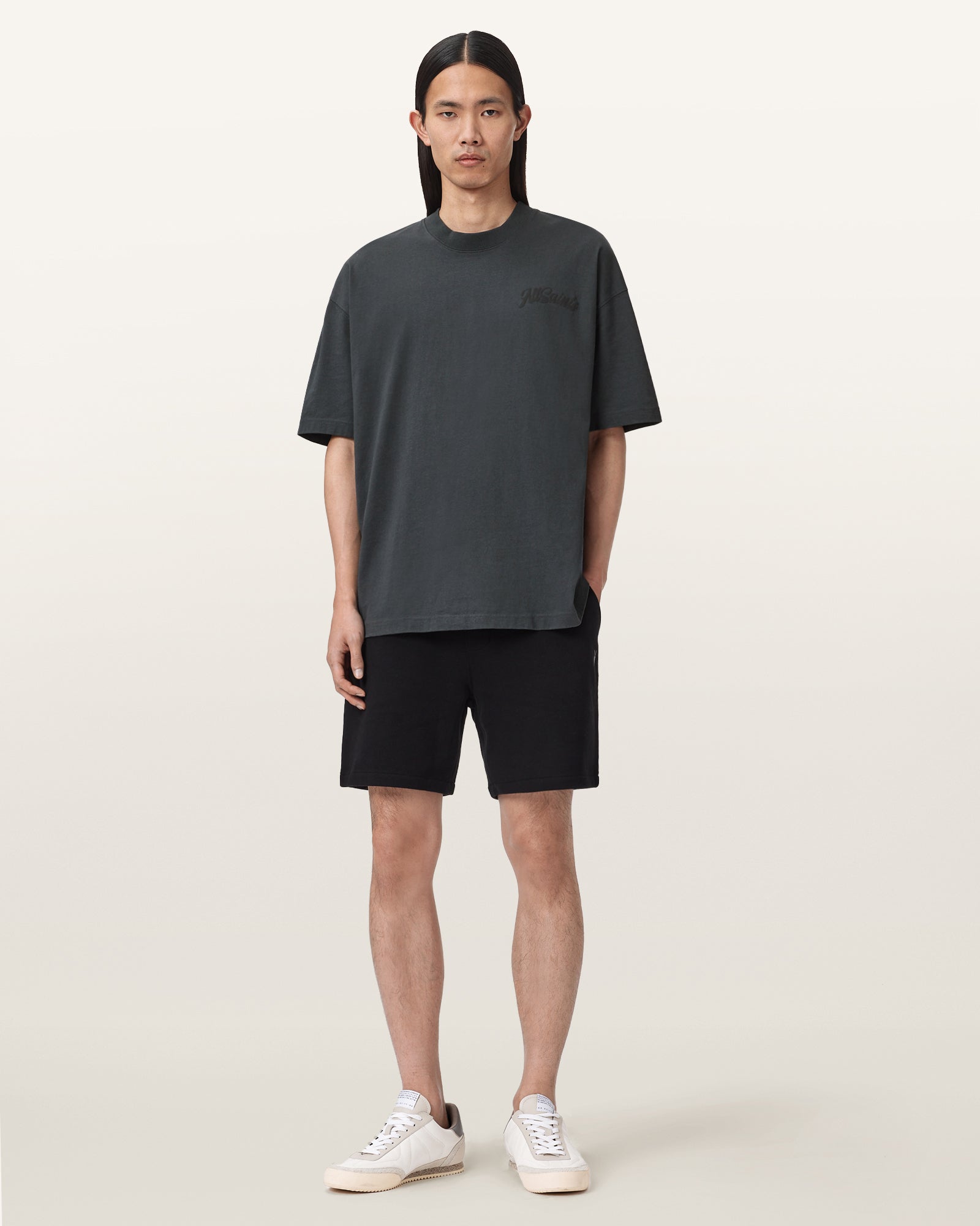 Washed Black Color Odyssey SS Crew Tee from AllSaints