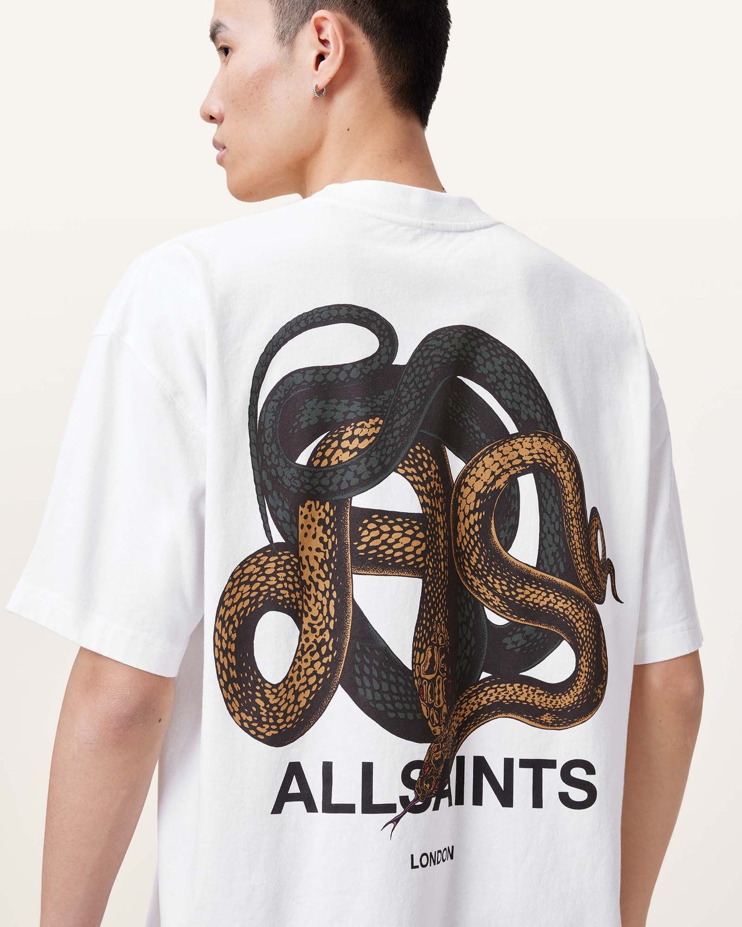 Chalk White Color Reticulate SS Crew from AllSaints