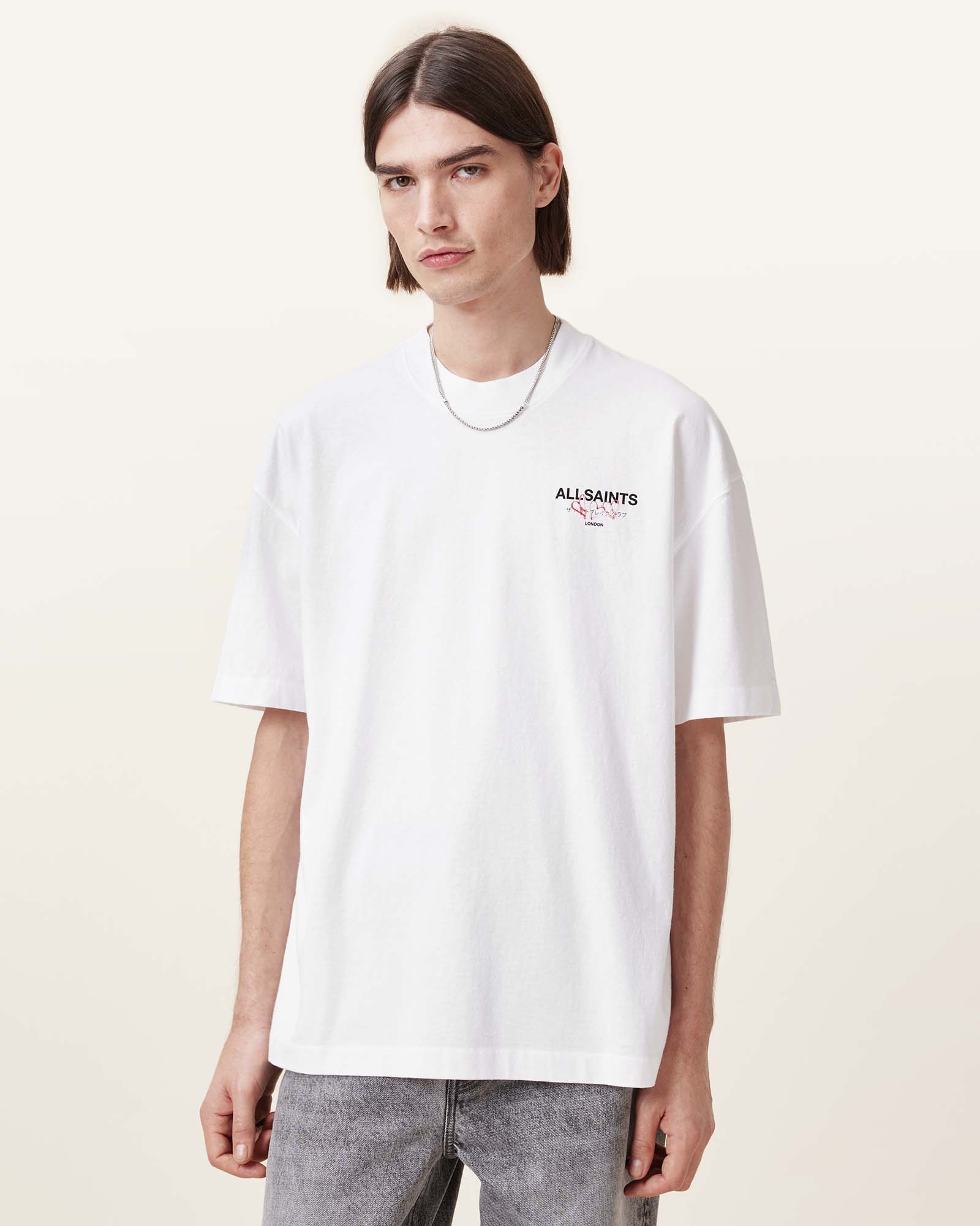 ASHEN WHITE Color Amore SS Crew from AllSaints