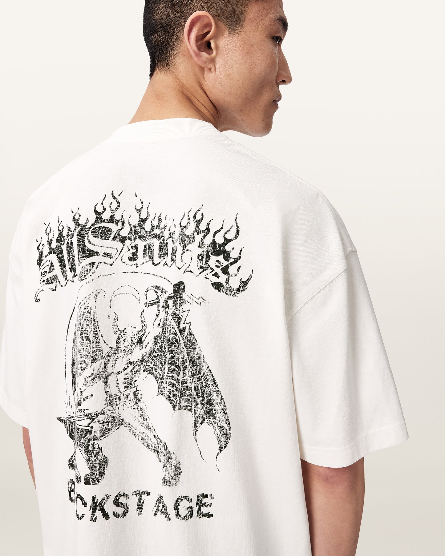 Chalk White Color Repeat SS Crew Tee from AllSaints