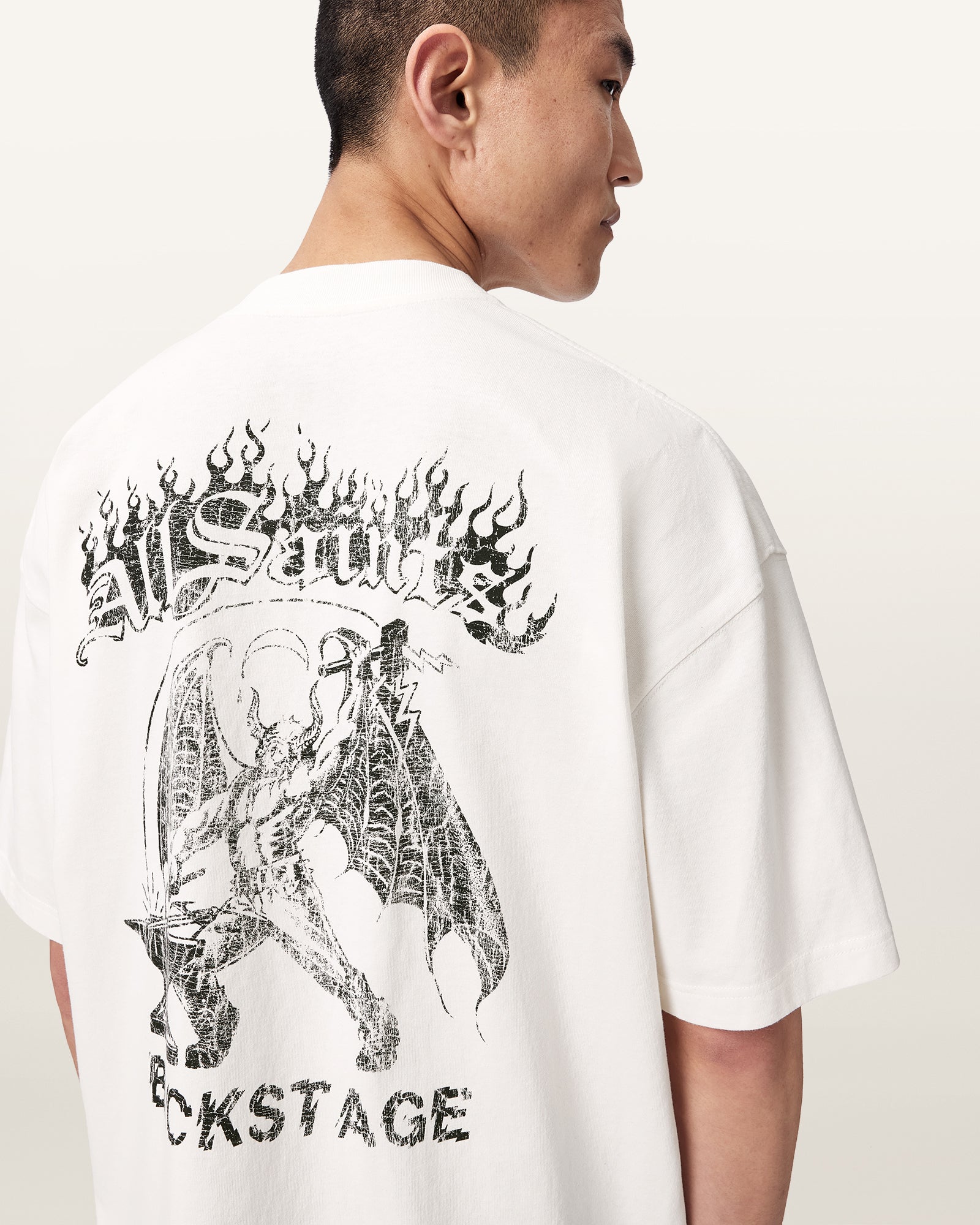 Chalk White Color Repeat SS Crew Tee from AllSaints