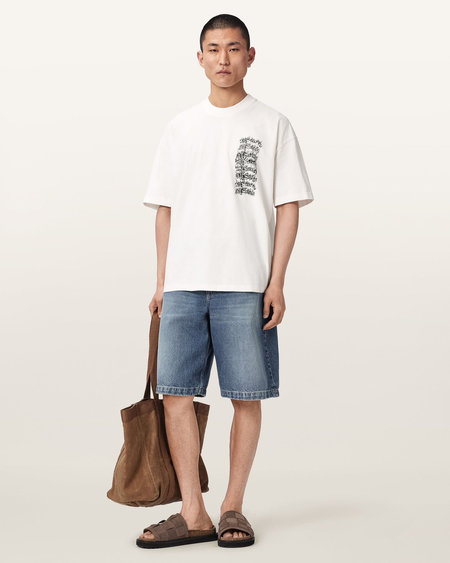 Chalk White Color Repeat SS Crew Tee from AllSaints