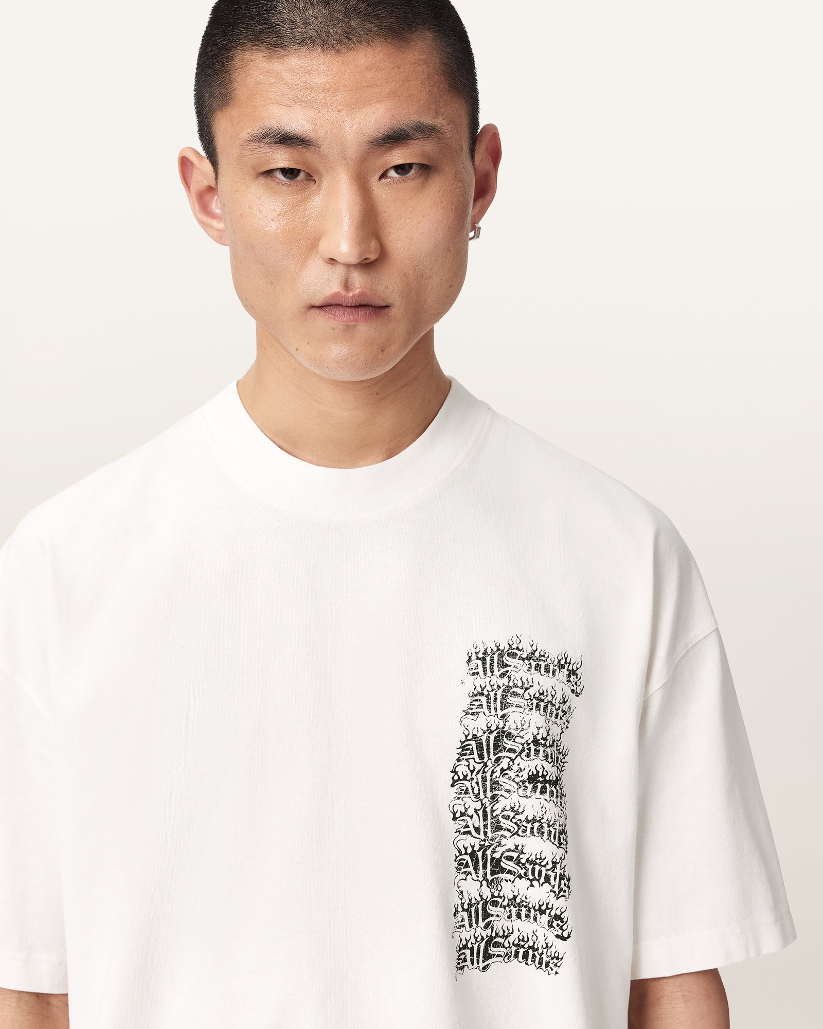 Chalk White Color Repeat SS Crew Tee from AllSaints