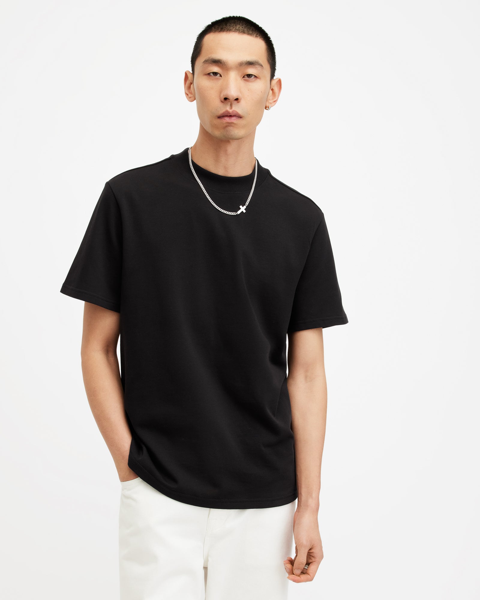 Jet Black Color Nero SS Crew from AllSaints