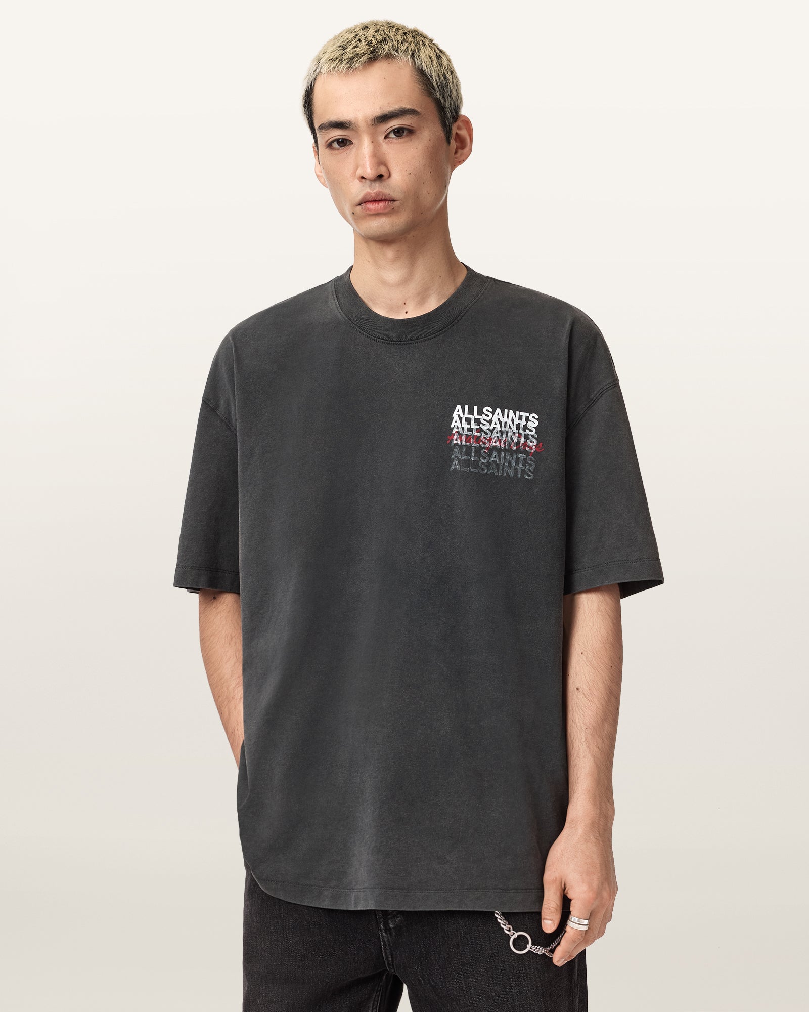Washed Black Color Graphene SS Crew from AllSaints
