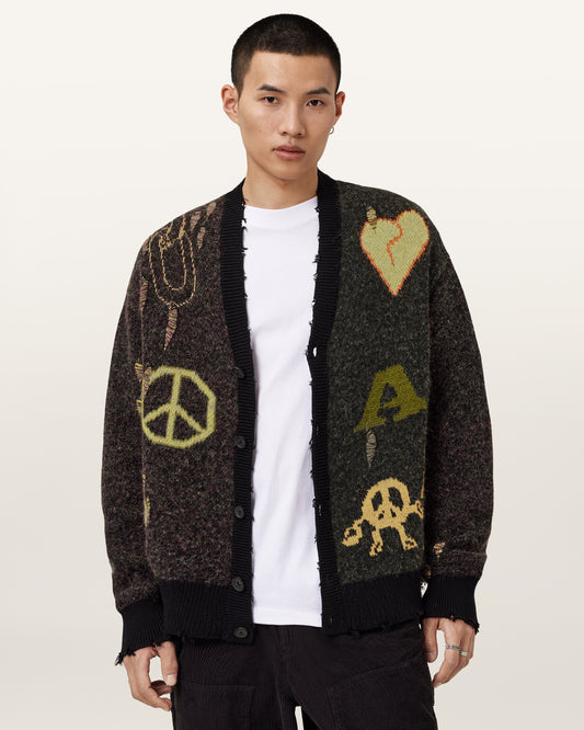Black Color Emotive Cardigan from AllSaints