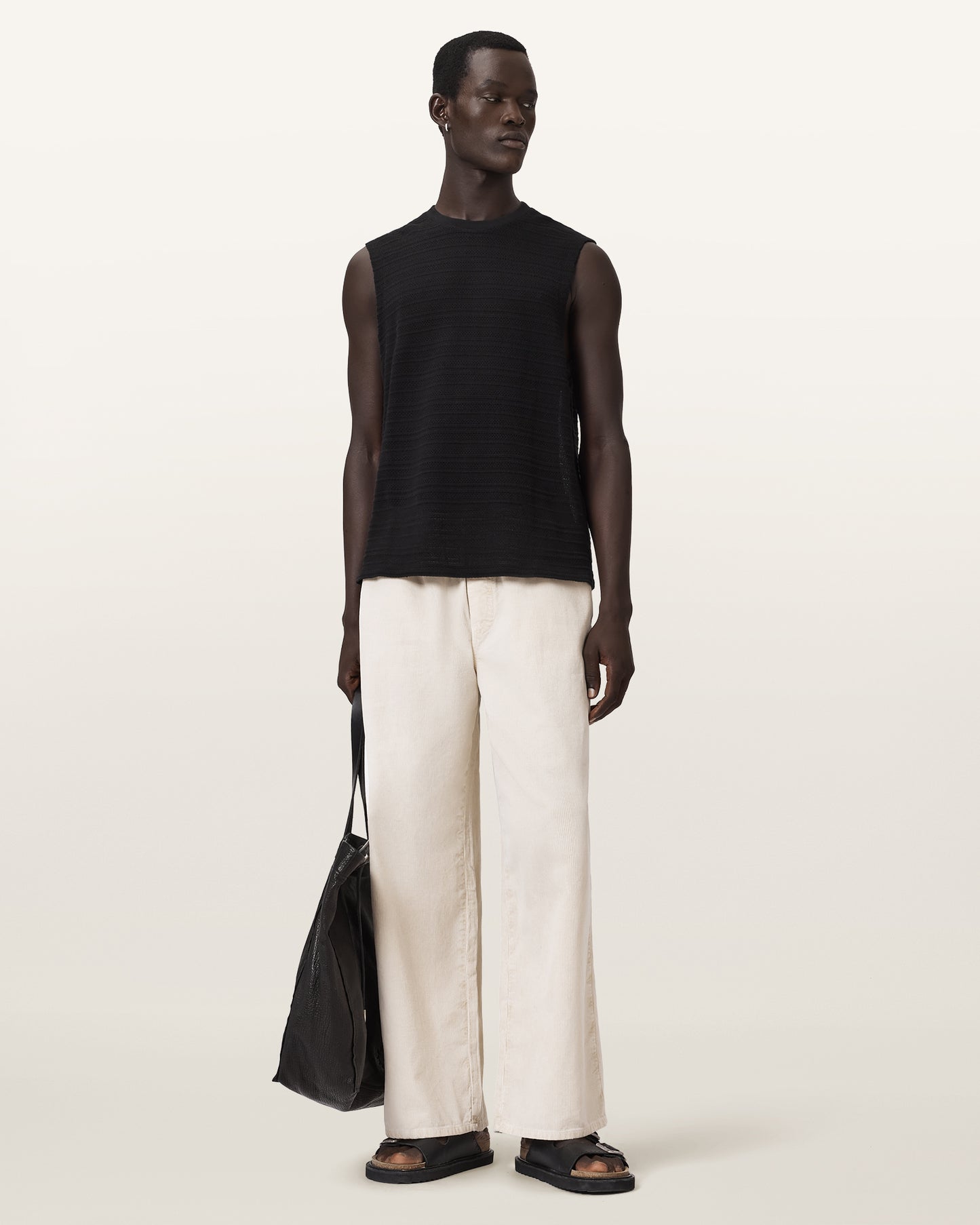 Jet Black Color Cove SL Crew Tee from AllSaints
