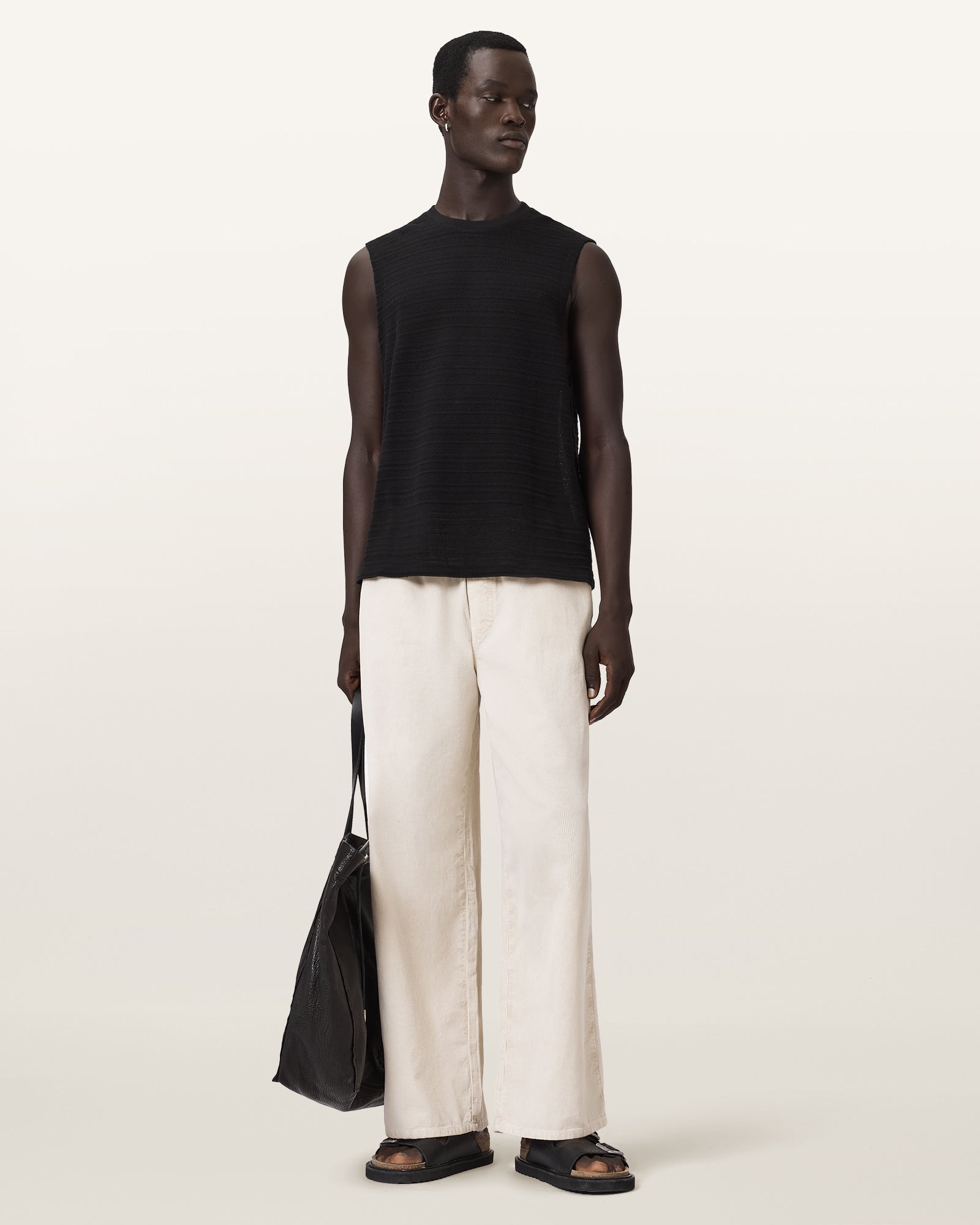 Jet Black Color Cove SL Crew Tee from AllSaints
