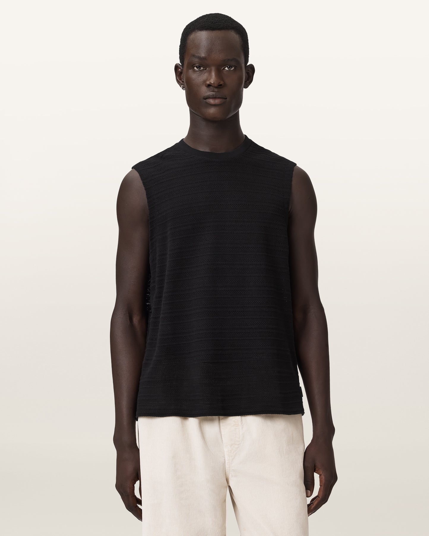 Jet Black Color Cove SL Crew Tee from AllSaints