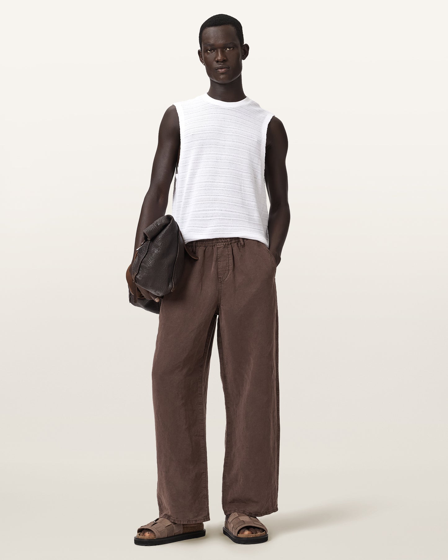 ASHEN WHITE Color Cove SL Crew Tee from AllSaints
