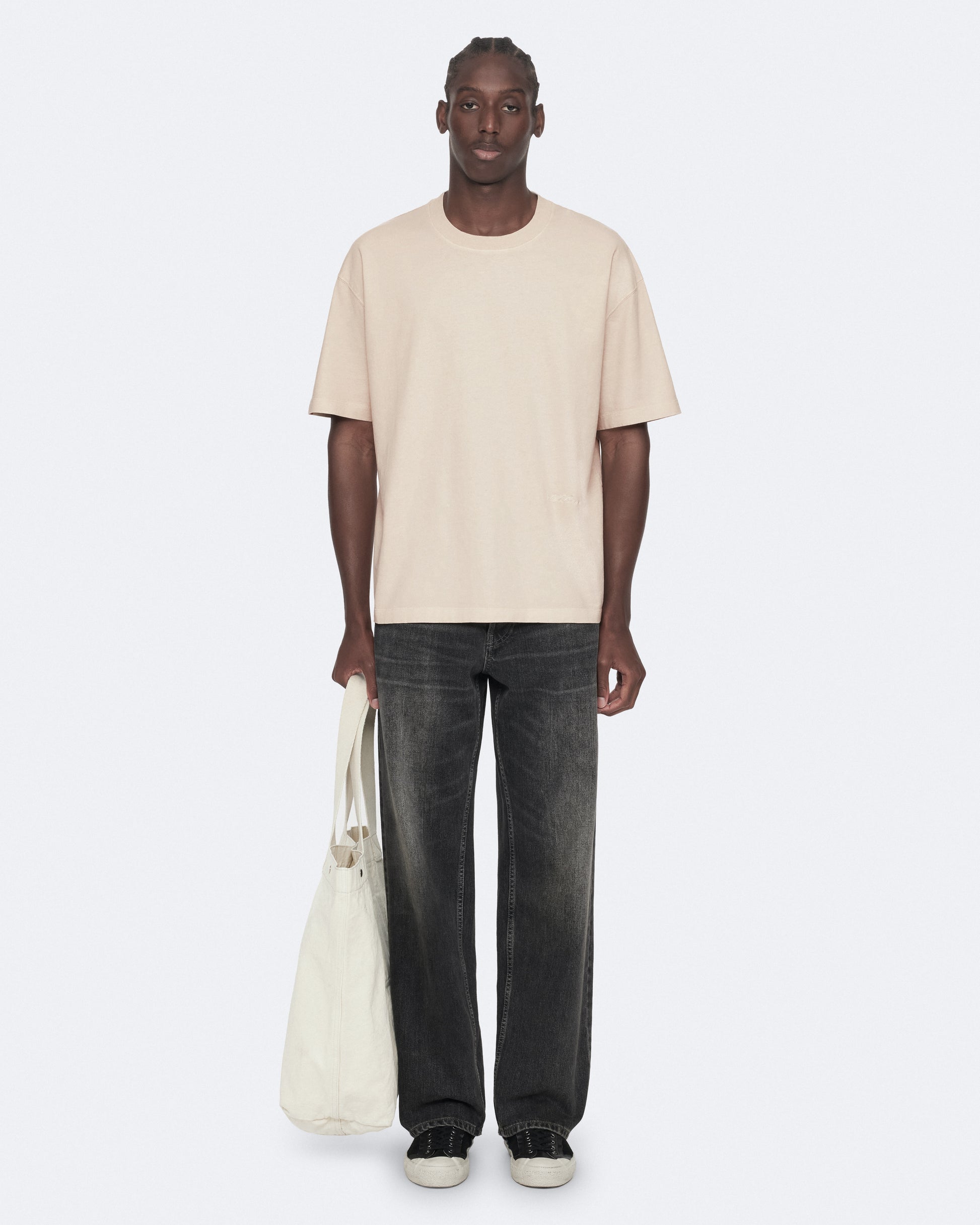 TAUPE WHITE Color Maddox SS Crew Tee from AllSaints