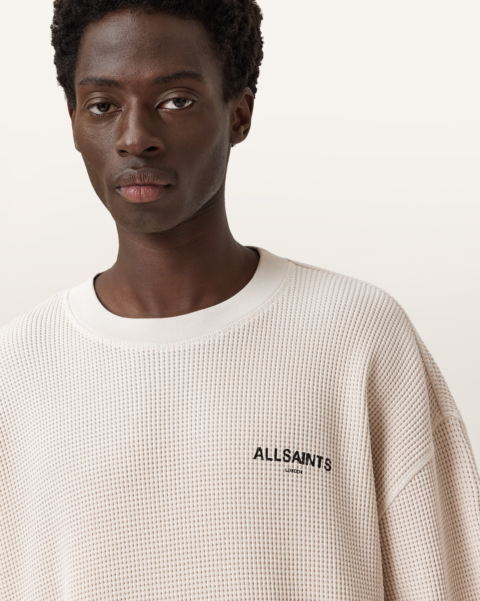SMOKE WHITE Color Sect LS Crew from AllSaints