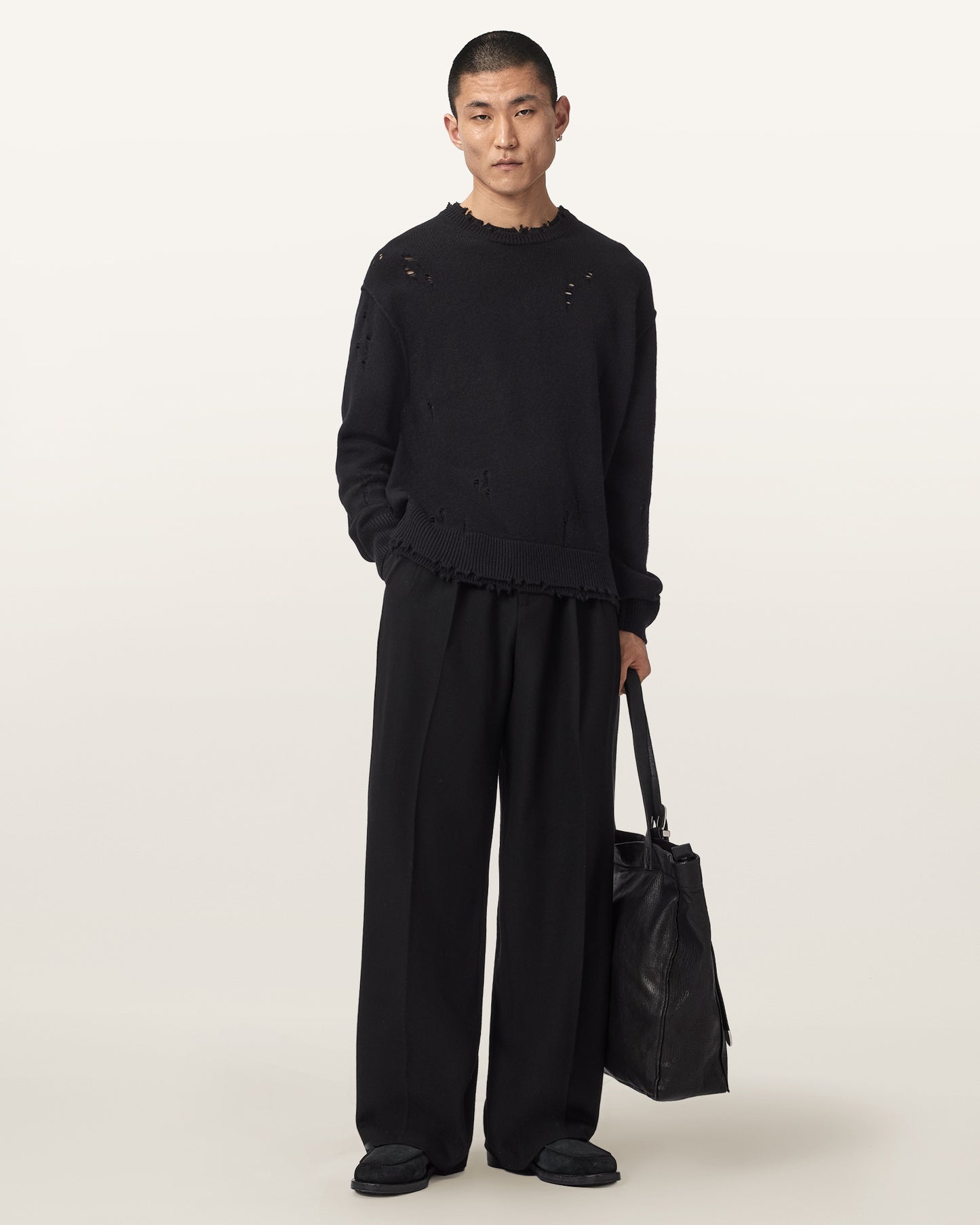 Black Color Wolf Crew Jumper from AllSaints