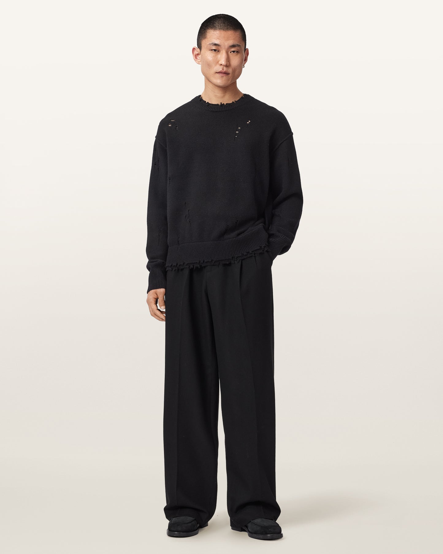 Black Color Wolf Crew Jumper from AllSaints
