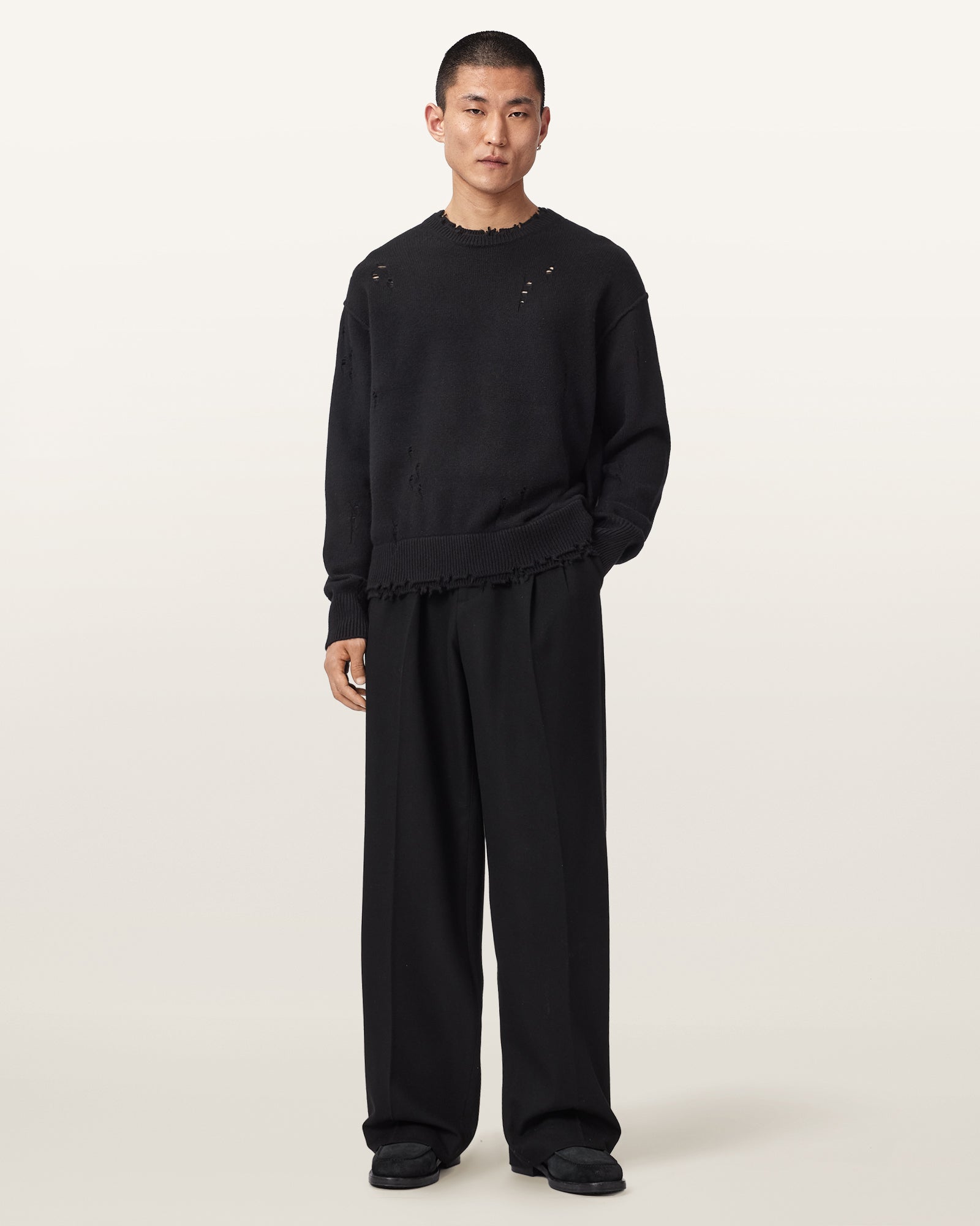Black Color Wolf Crew Jumper from AllSaints