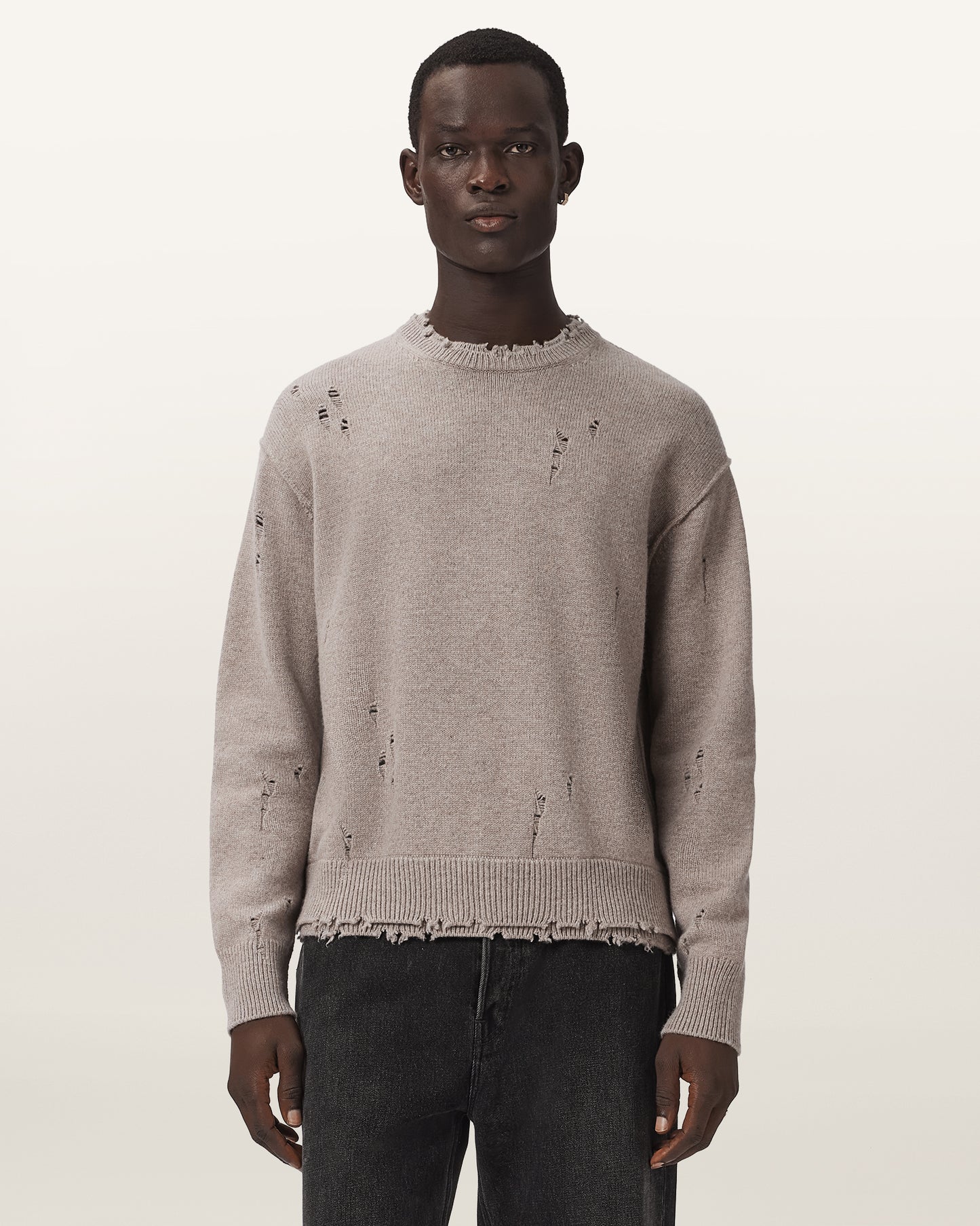 FAWN BROWN Color Wolf Crew Jumper from AllSaints