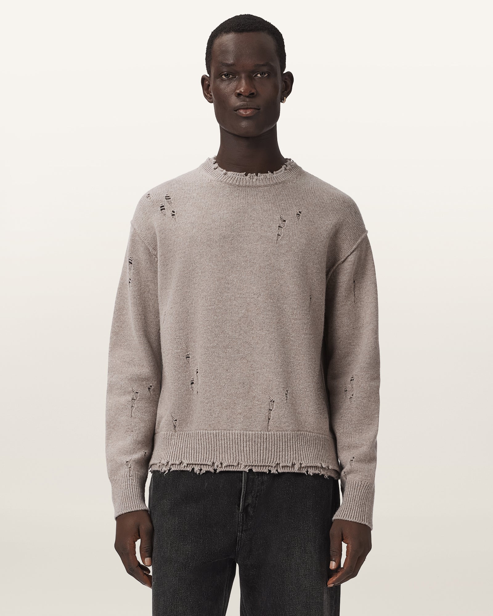 FAWN BROWN Color Wolf Crew Jumper from AllSaints
