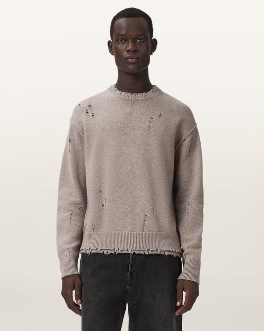 FAWN BROWN Color Wolf Crew Jumper from AllSaints